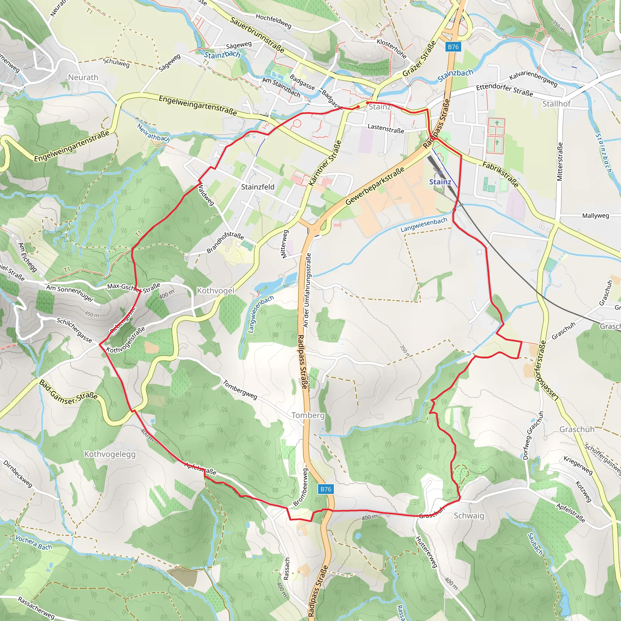 Stainzer South Hill Loop mobile static map