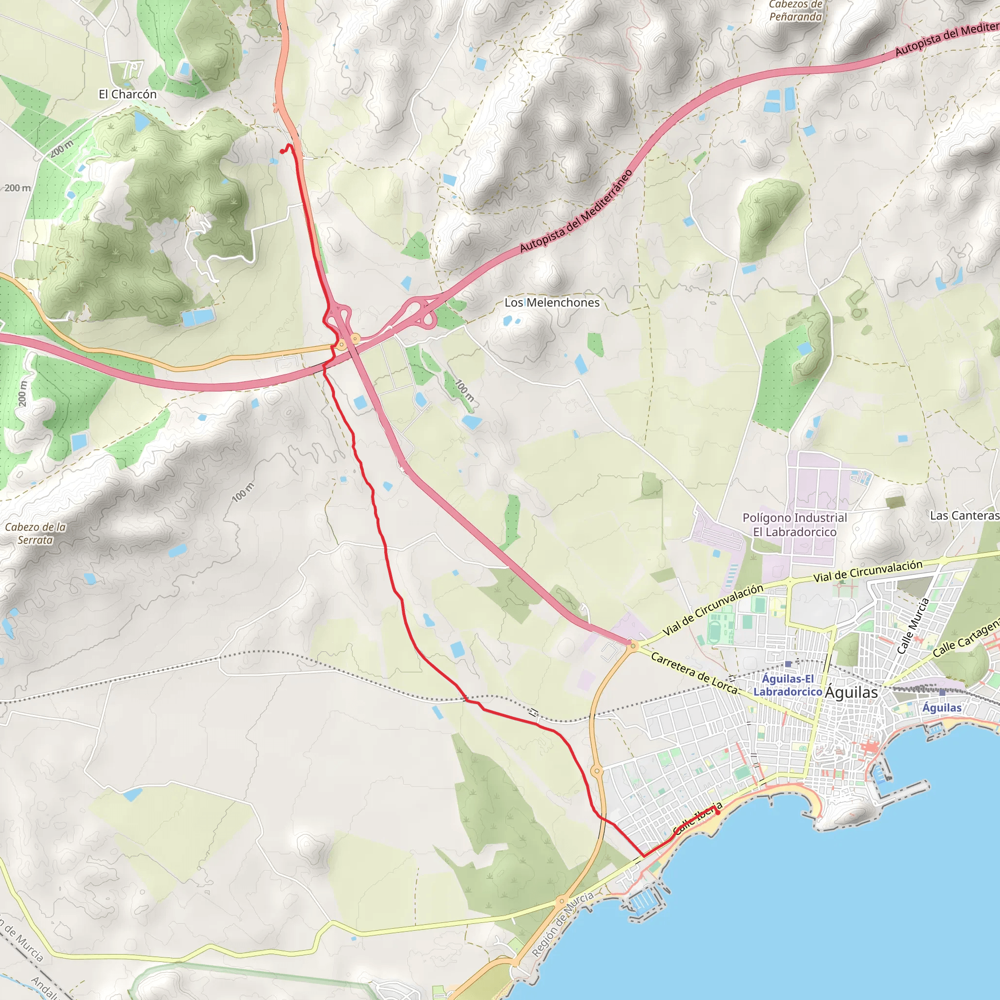 Path of the Camino de la Romería SL MU 24 mobile static map