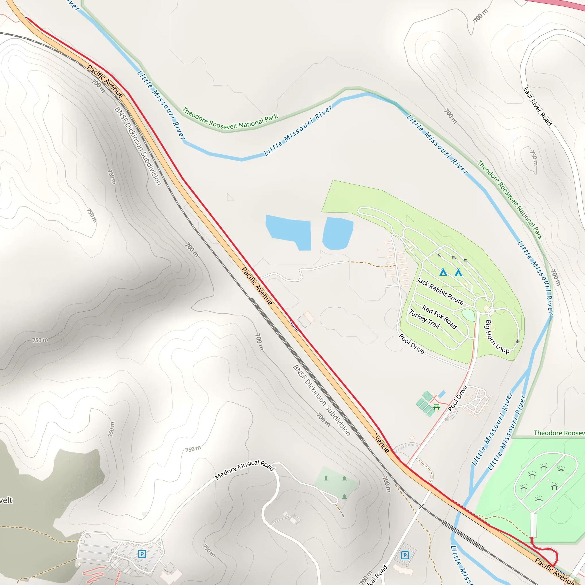 Little Missouri River Walk mobile static map