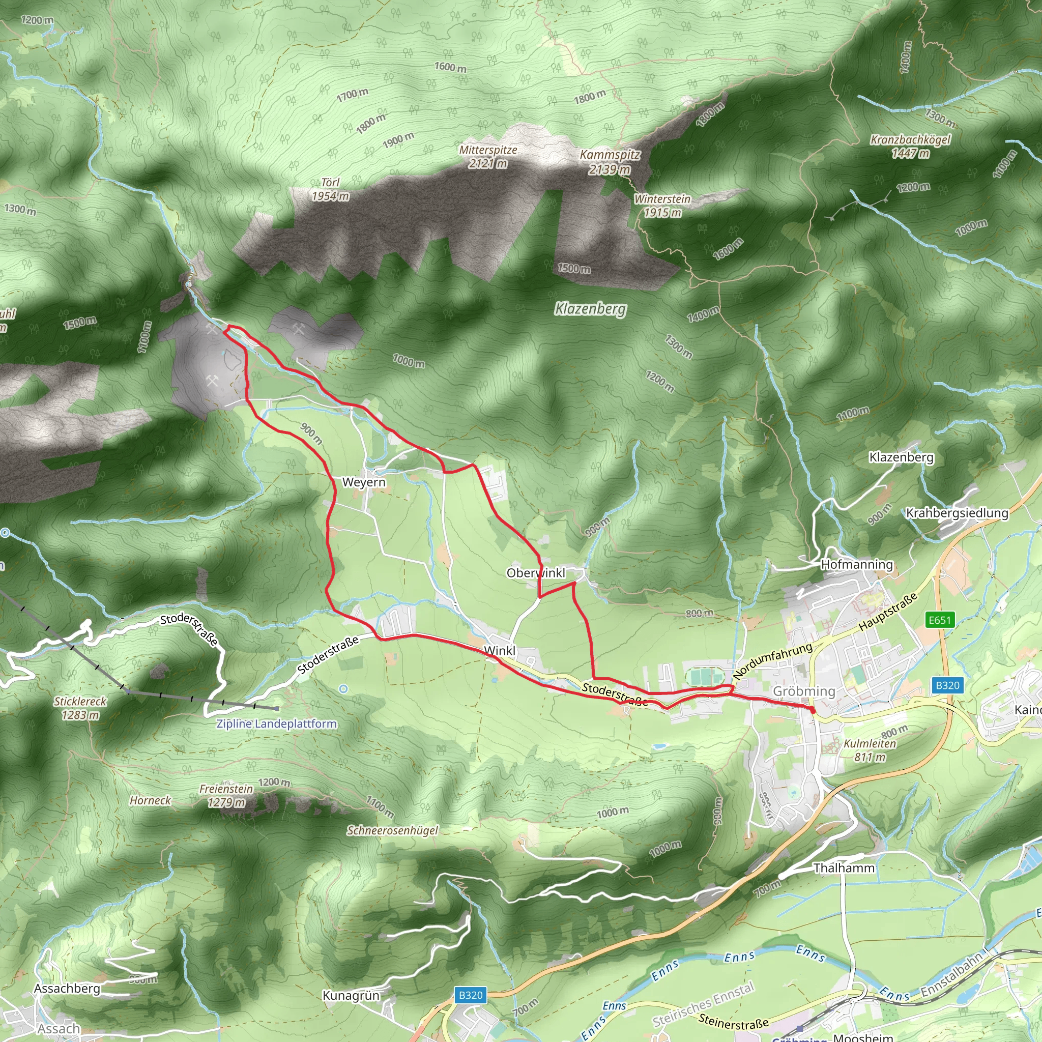Gröbming-Winkl-Weyern-Gröbminger Alm mobile static map