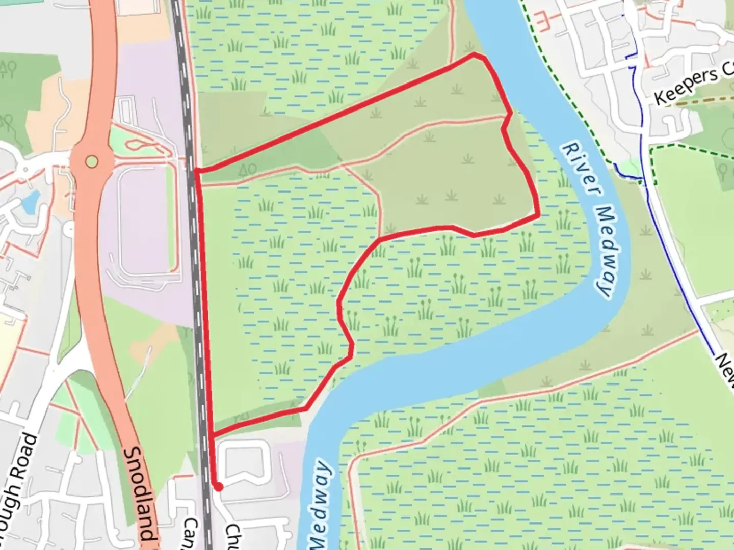 An image depicting the trail Holborough Marshes and its surrounding area.