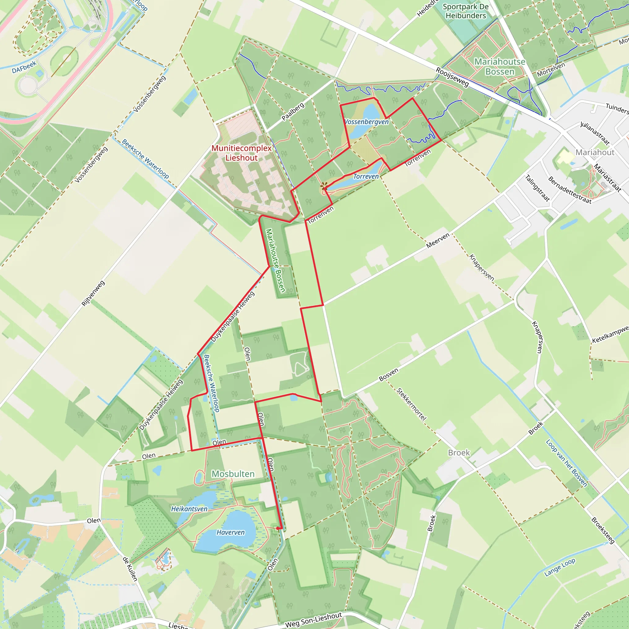 Torreven and Vossenbergven via Blauw mobile static map