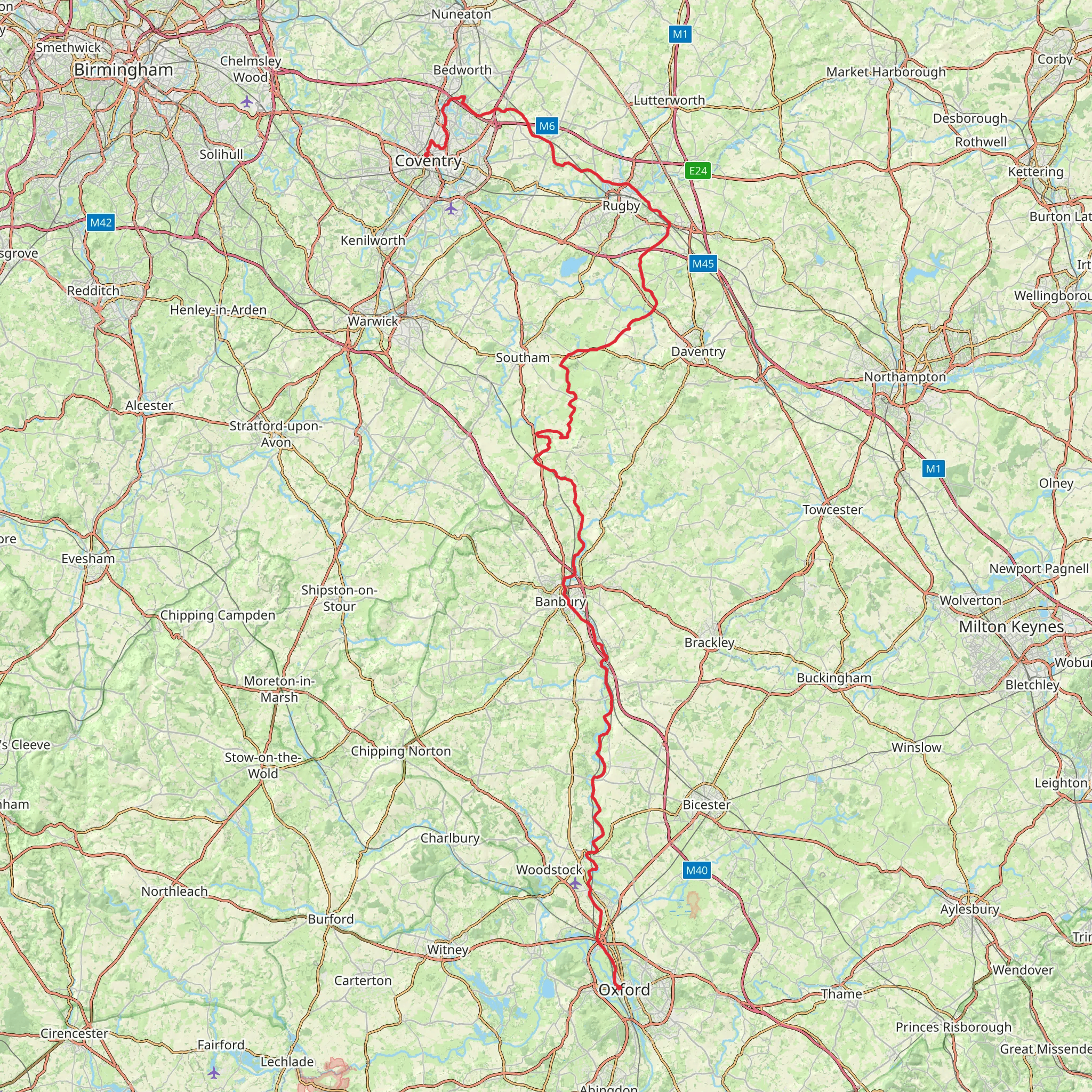 Oxford Canal Walk mobile static map