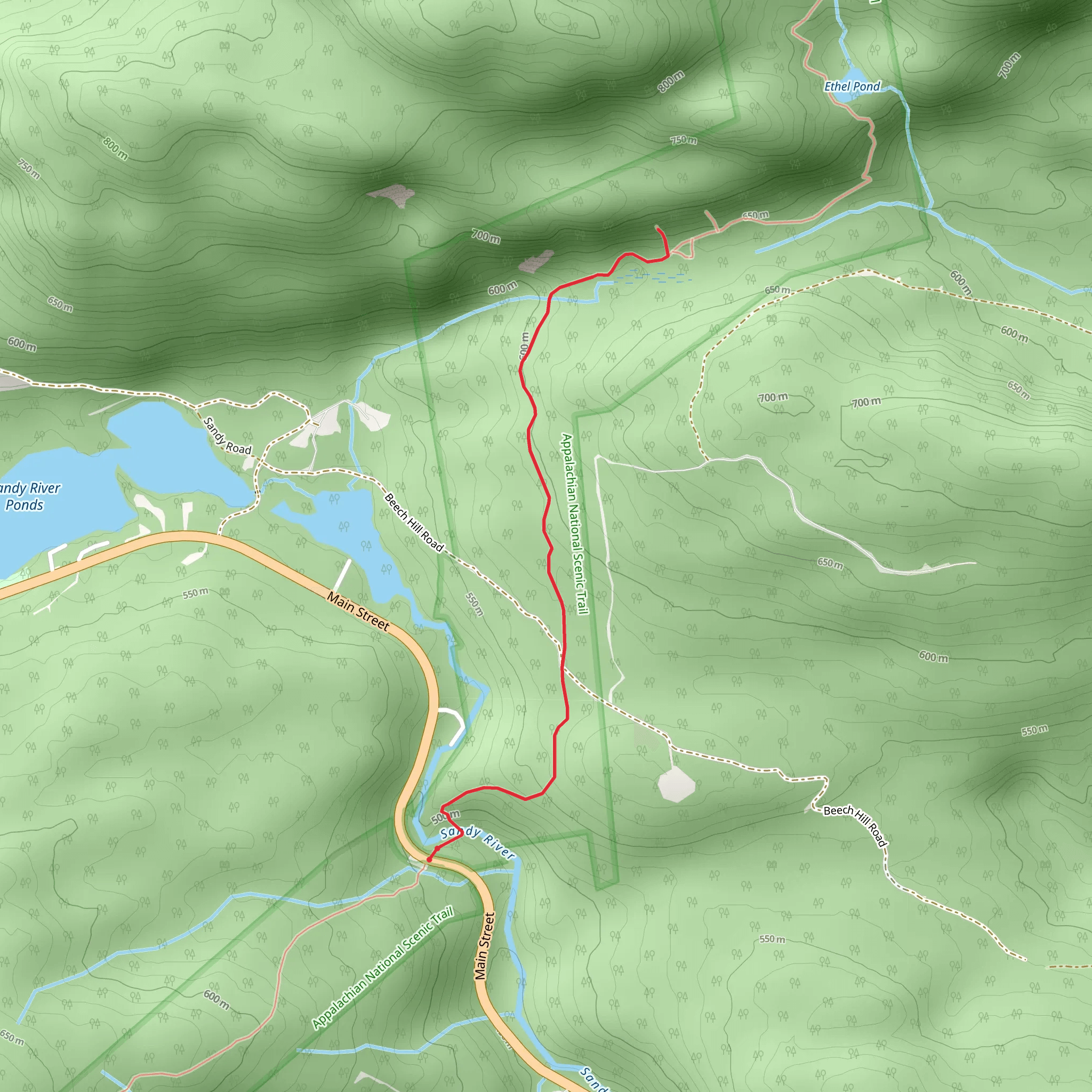 Ethel Pond Trail mobile static map