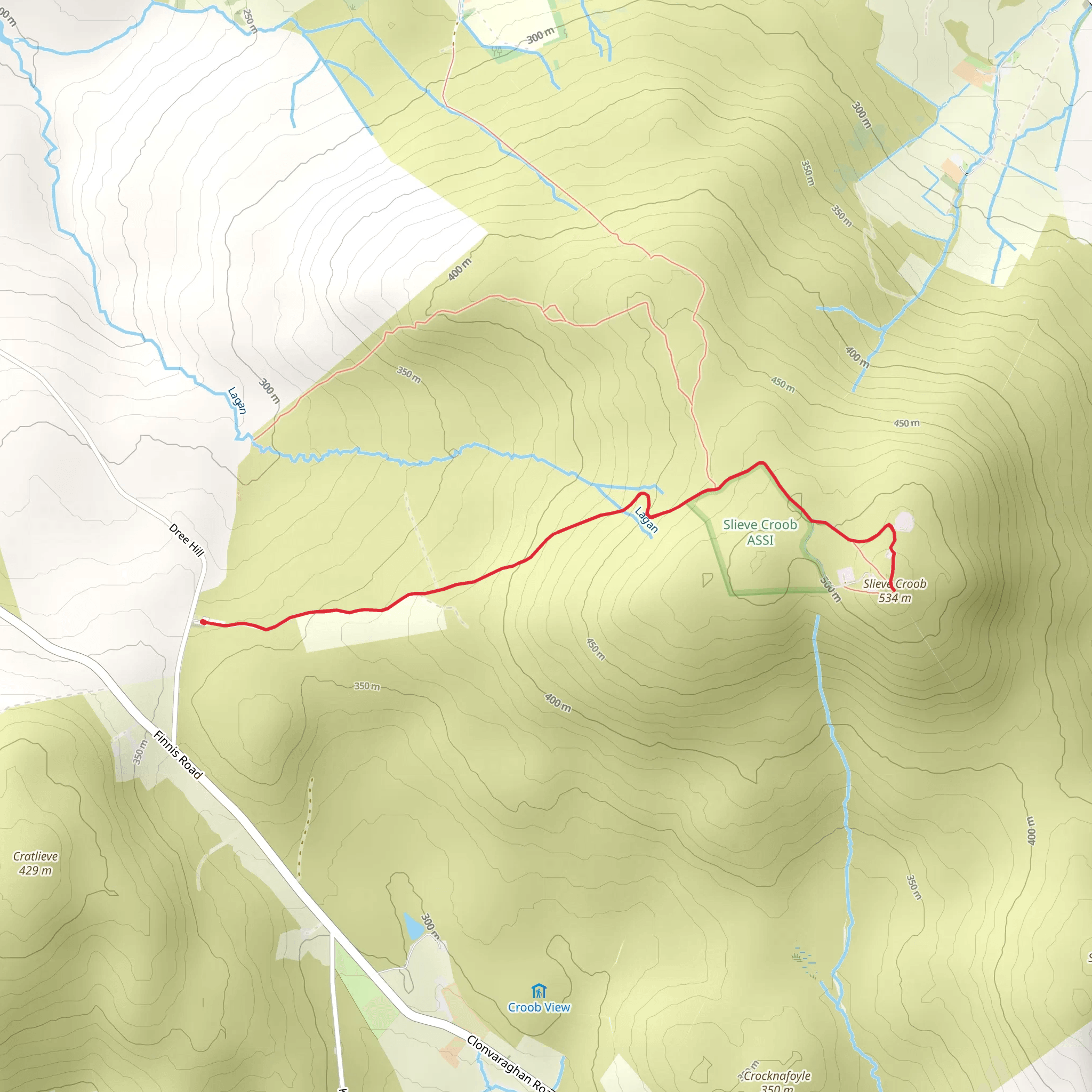 Slieve Croob Transmitter Road Walk - the Twelve Cairns Walk mobile static map
