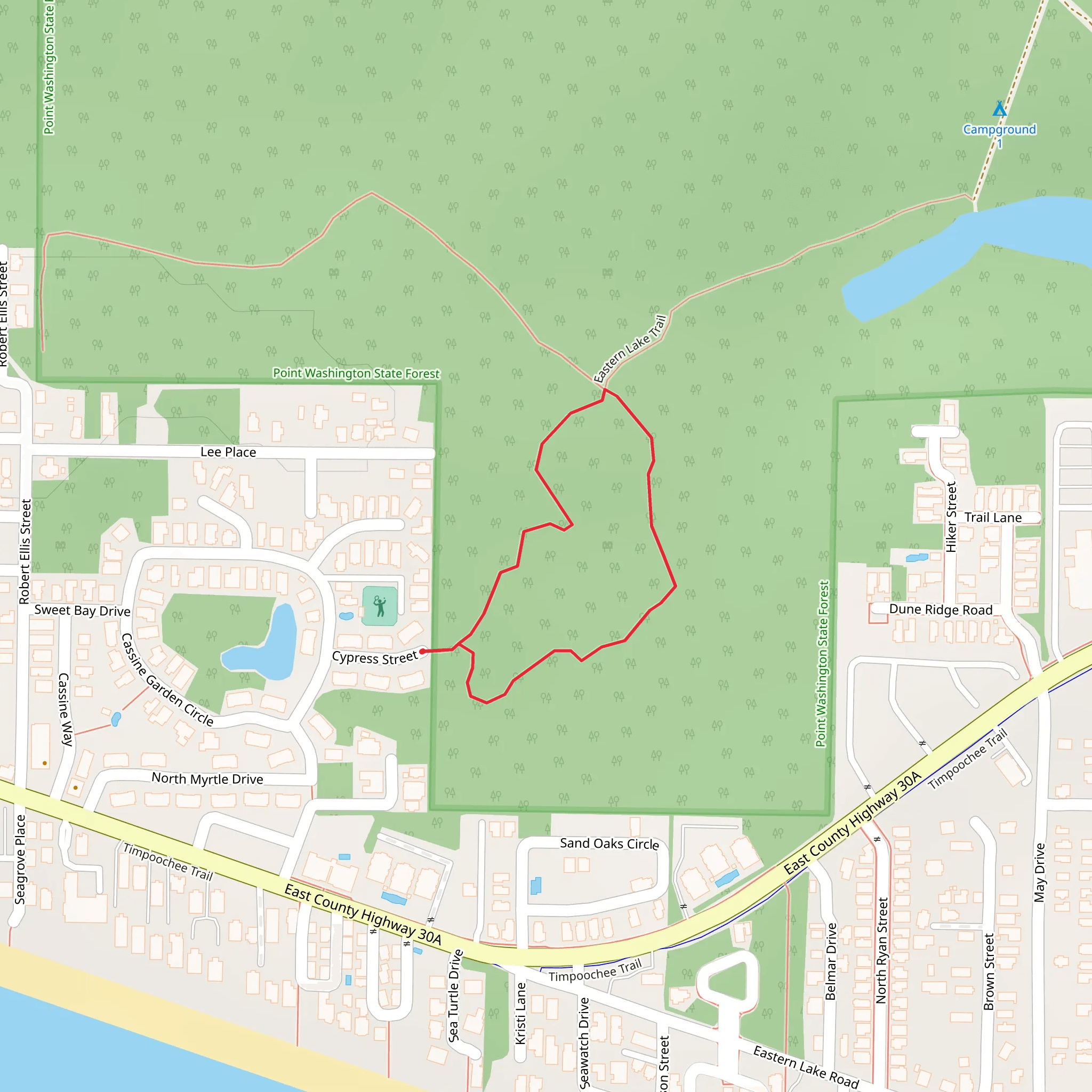 Eastern Lake Loop Trail mobile static map