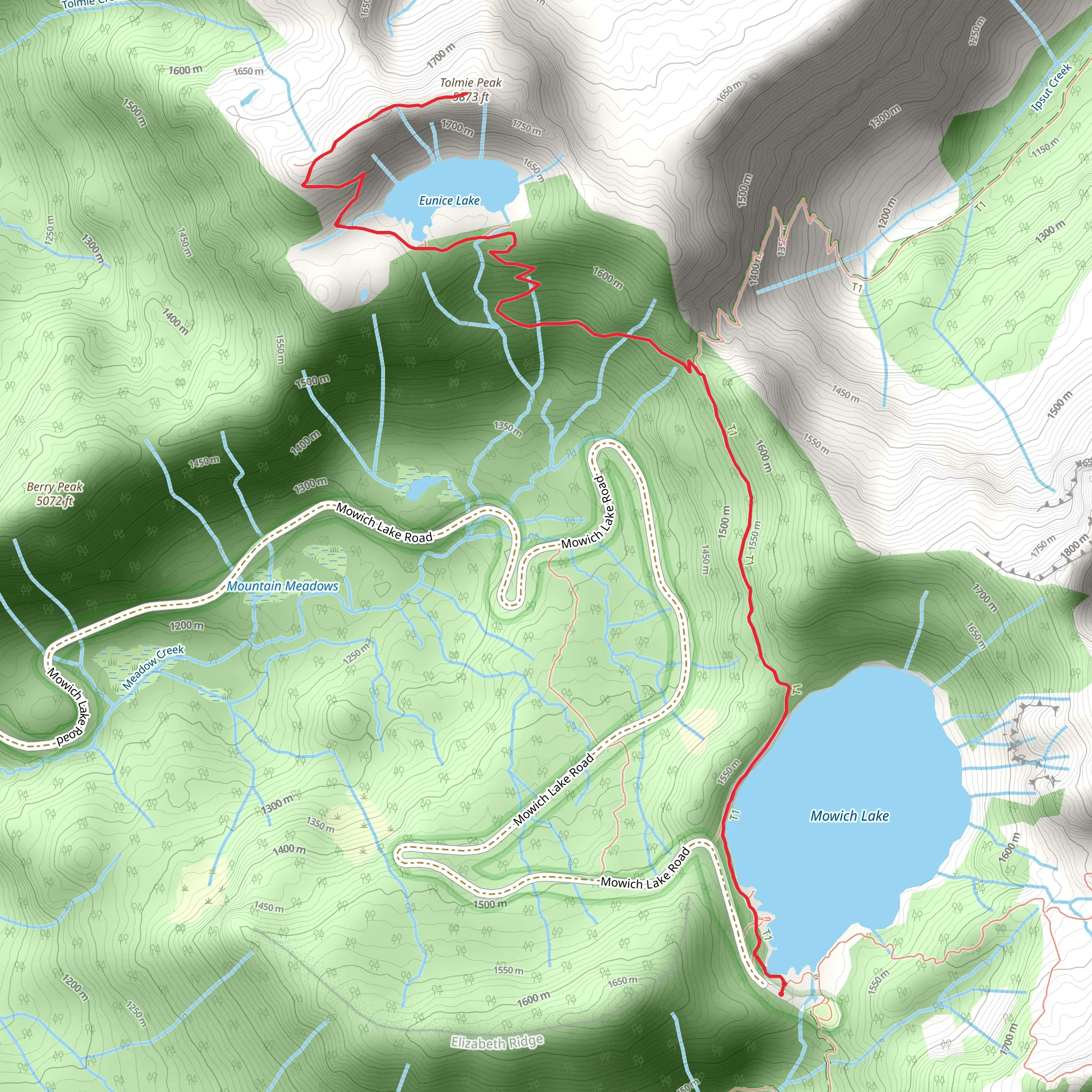 Tolmie Peak Trail mobile static map