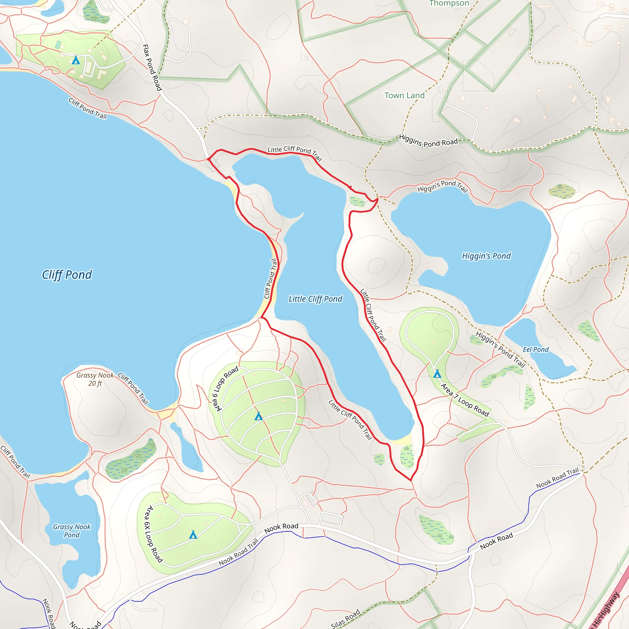 Little Cliff Pond Loop Trail mobile static map