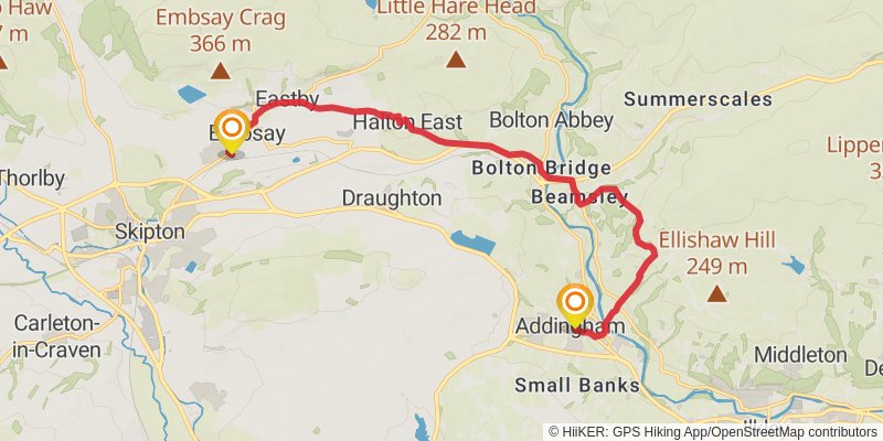 Ramsbottom to Skiptom Walk stage 7 Map
