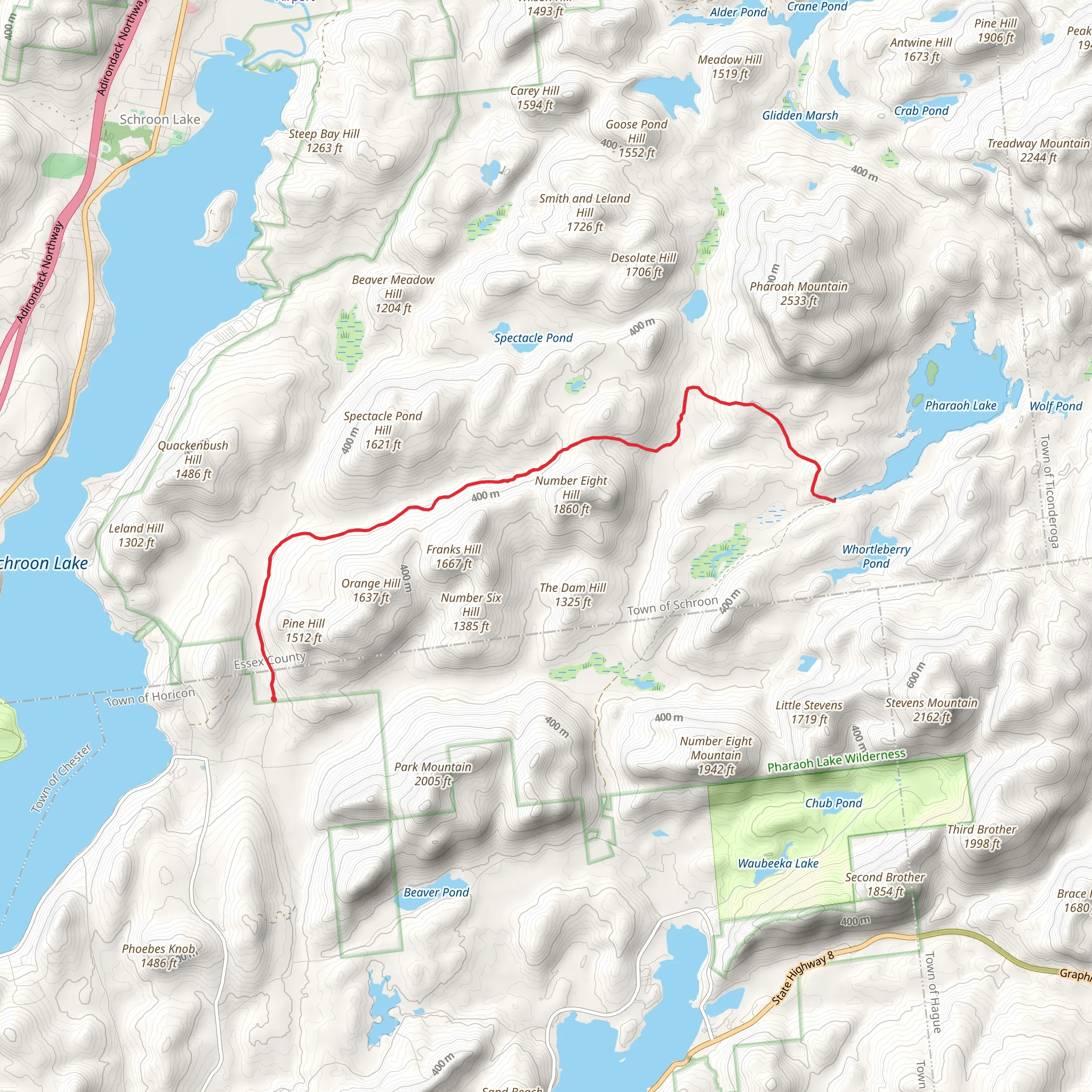 Pharoah Lake via Sucker Brook Trail mobile static map