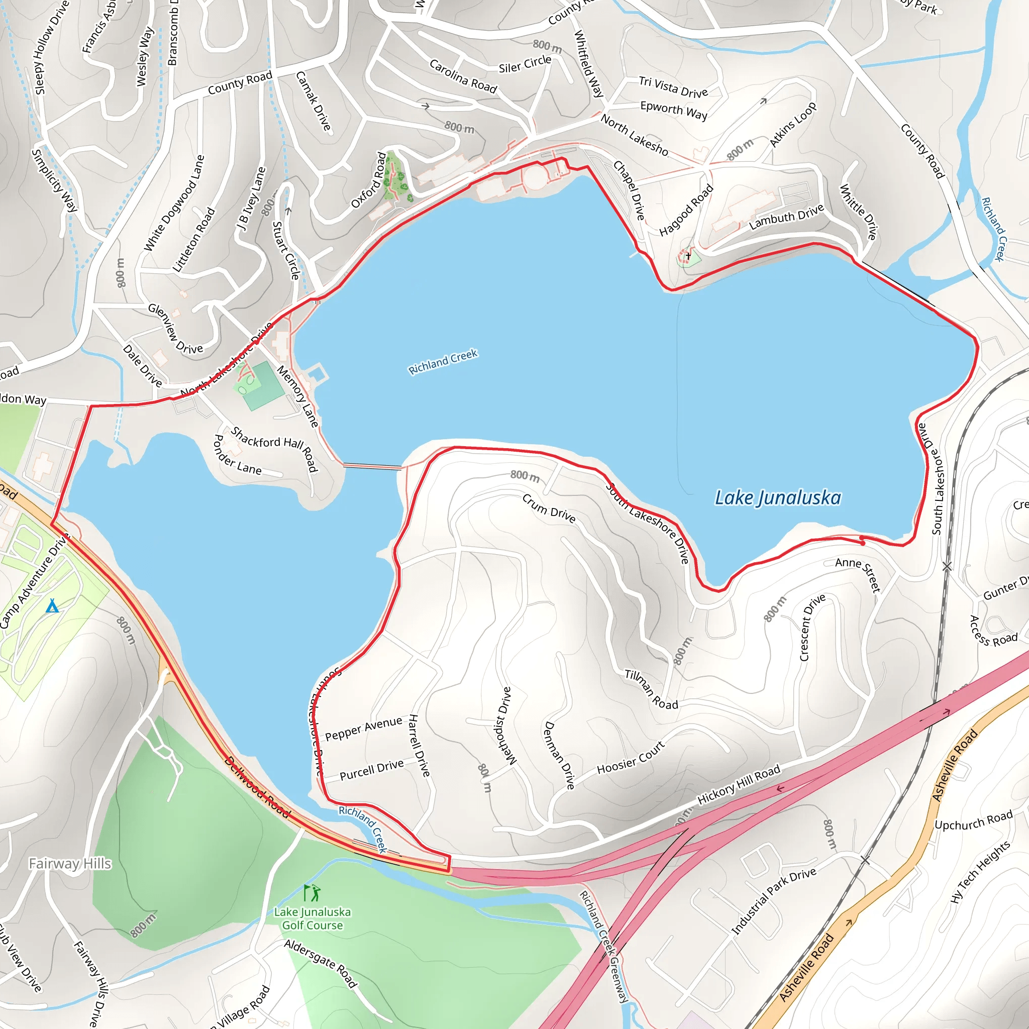 Lake Junaluska Loop mobile static map