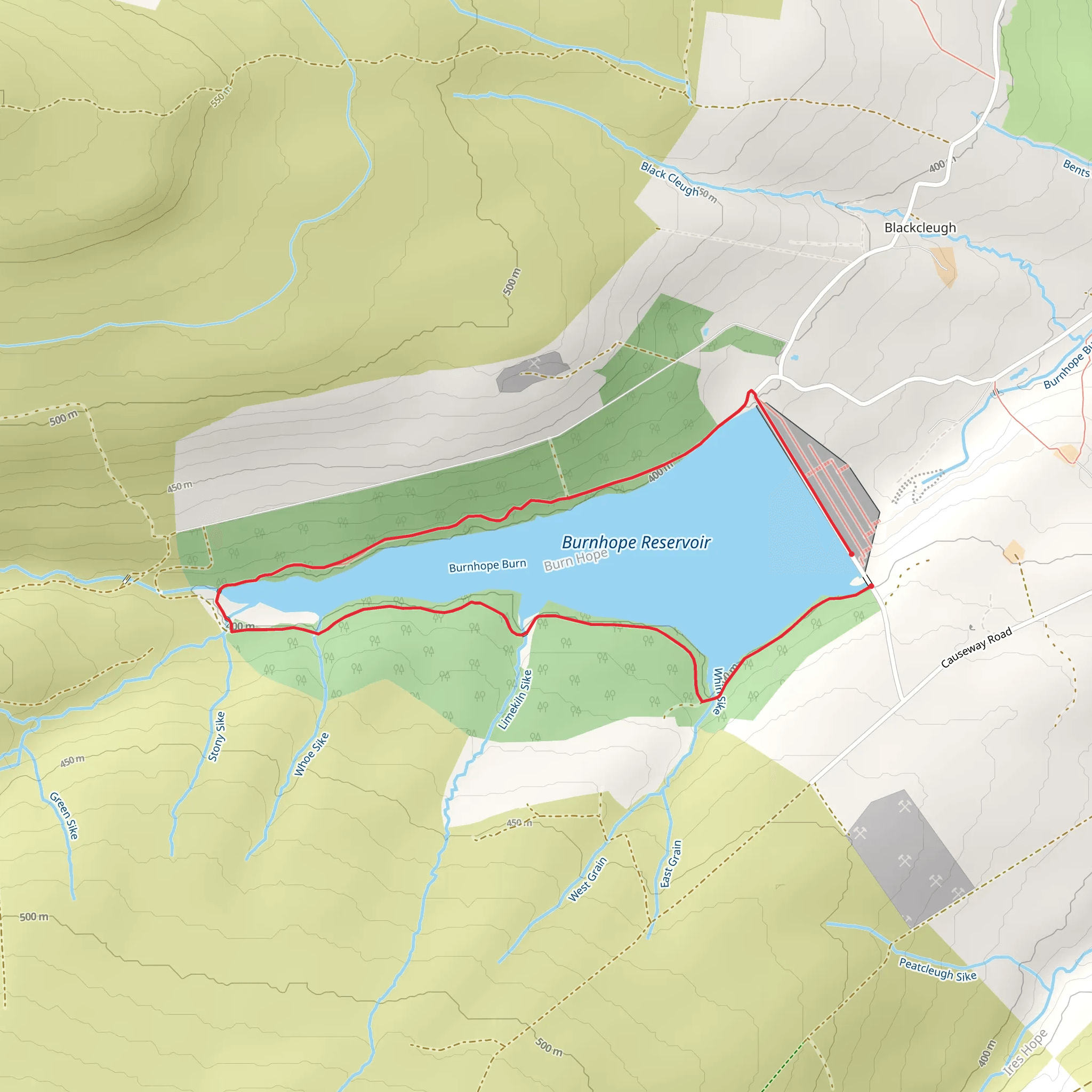 Burnhope Reservoir Loop mobile static map