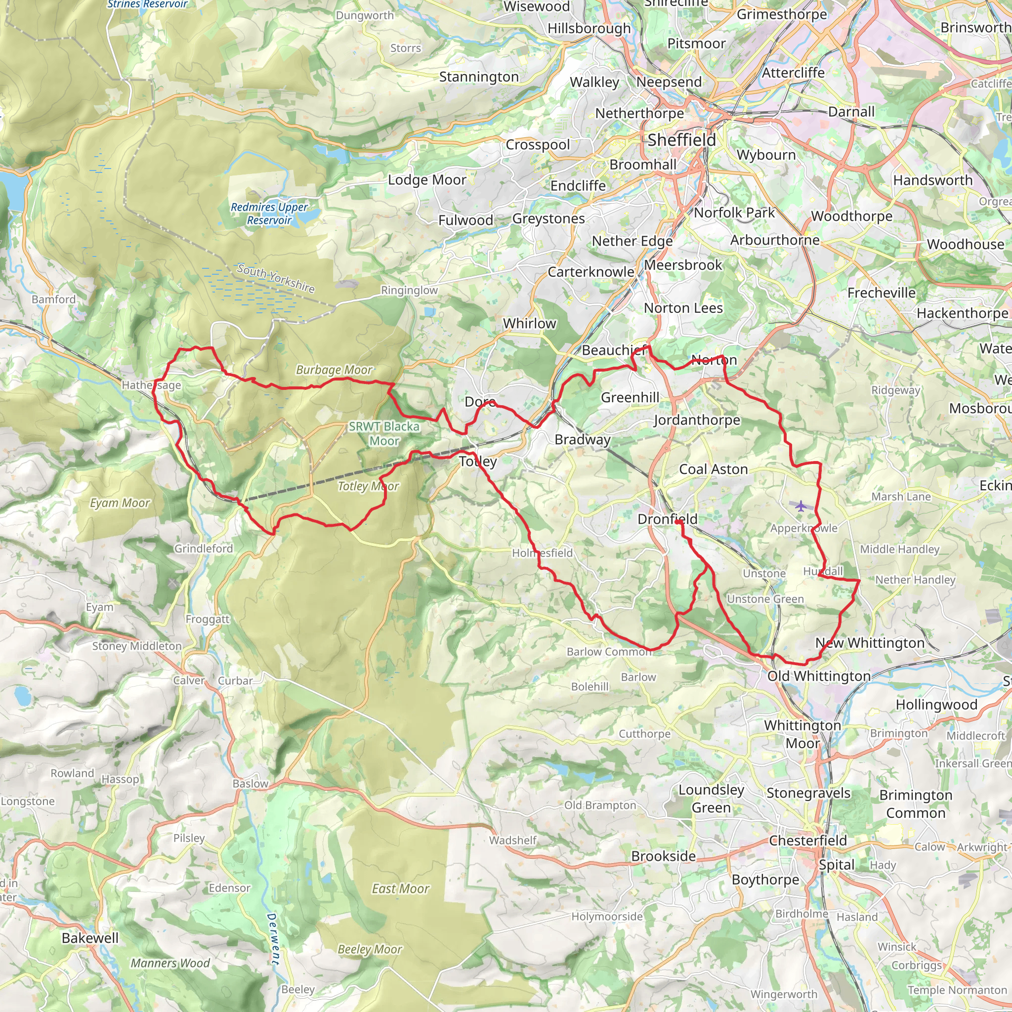 Bell Walk from Dronfield mobile static map