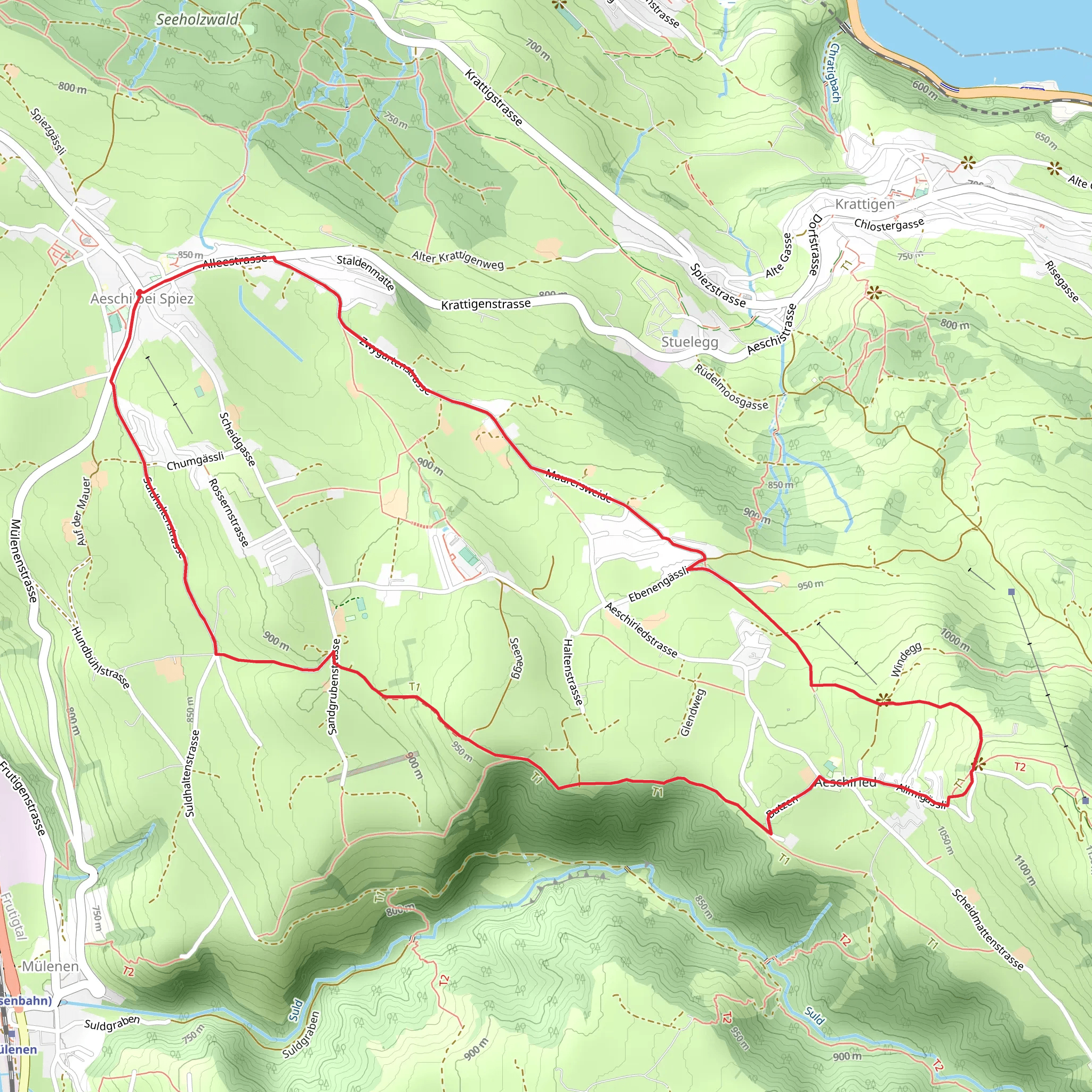 Circular Bench Trail Aeschi bei Spiez mobile static map