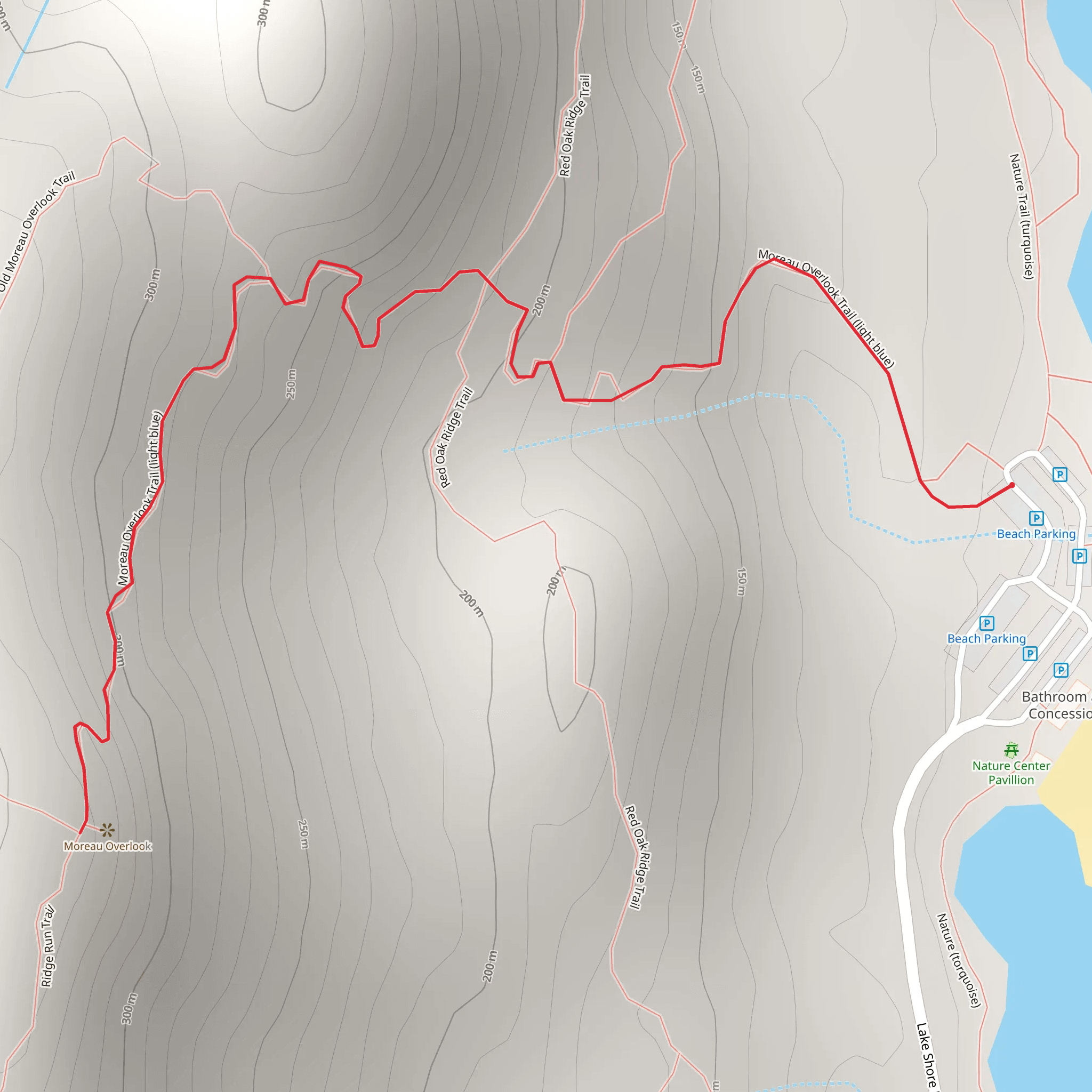 Moreau Overlook Trail - Light Blue mobile static map