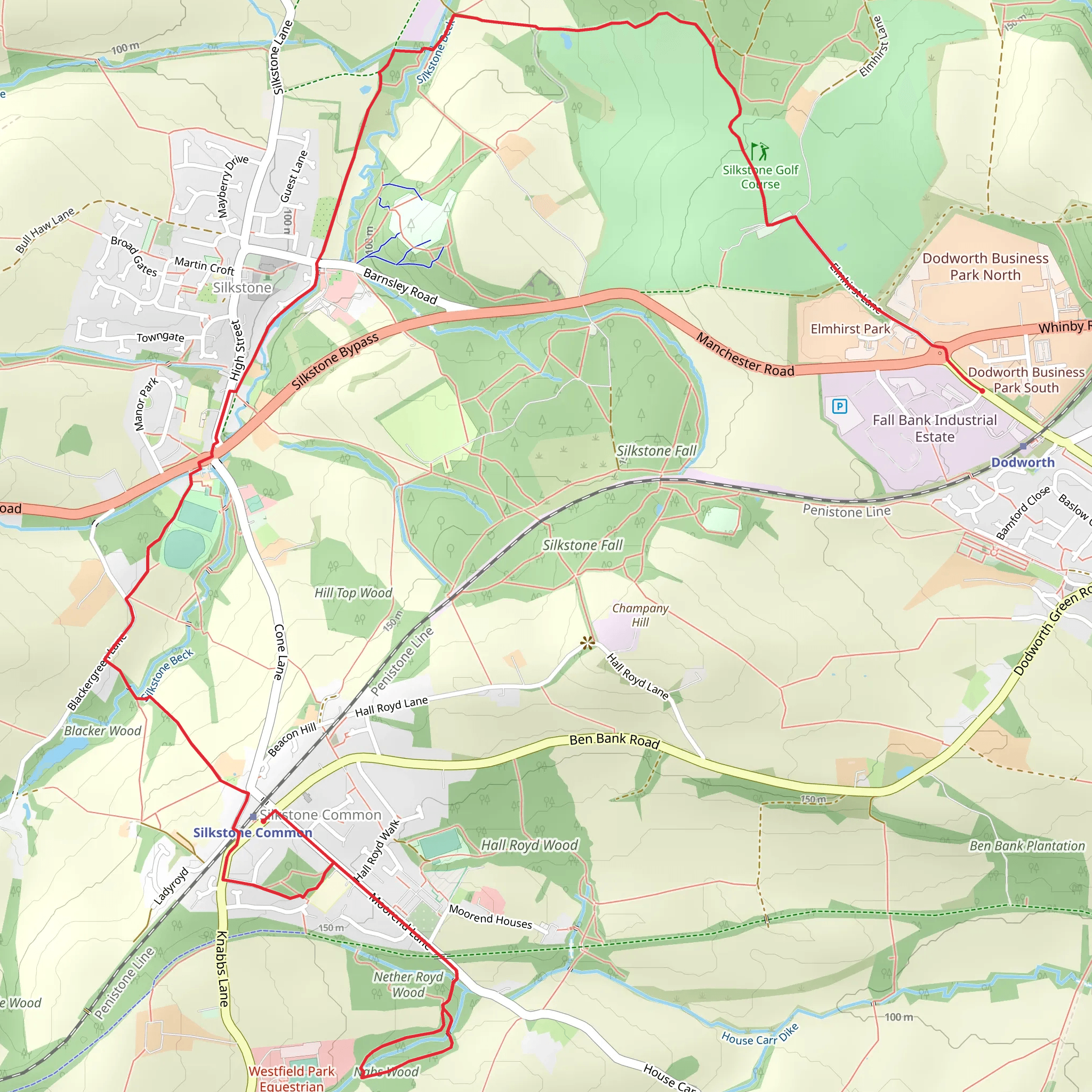 Silkstone Common to Dodworth Walk mobile static map