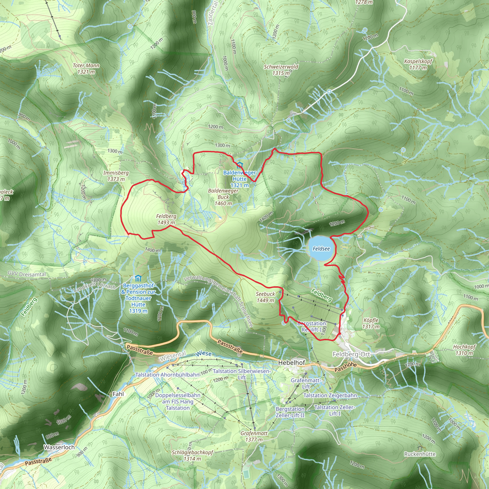 Feldberg and Feldsee Loop mobile static map