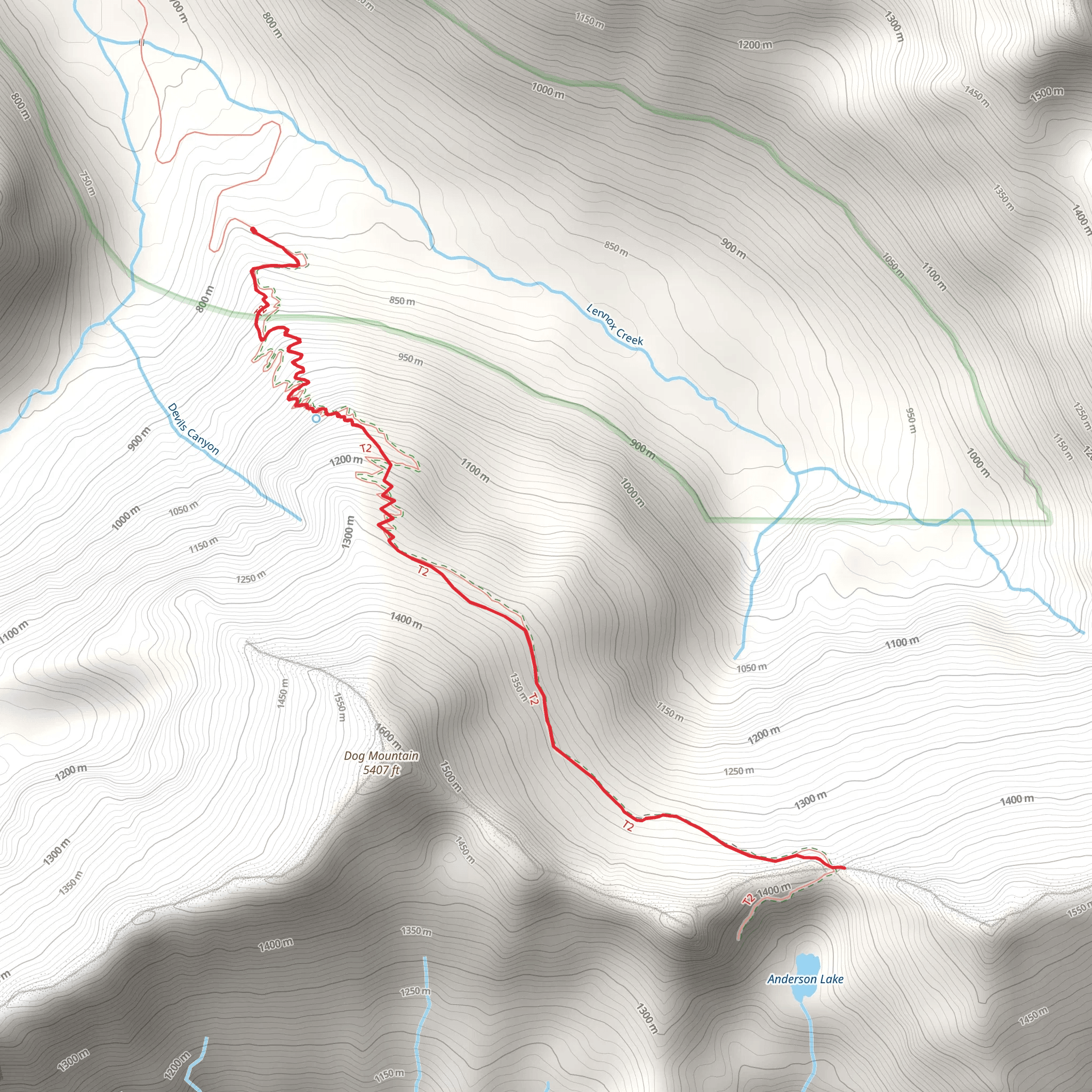 Lennox Creek Trail mobile static map