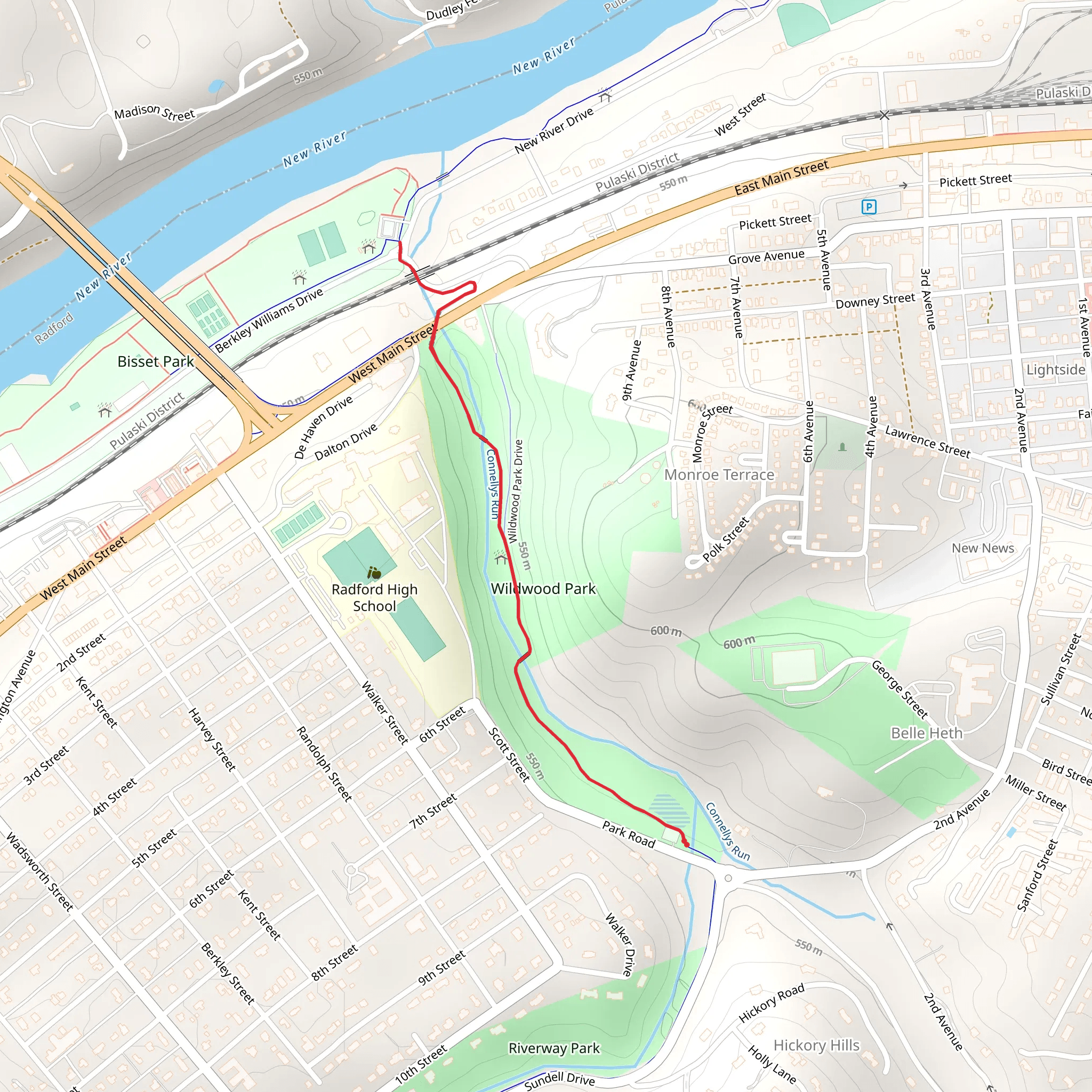 Wildwood Park Walk mobile static map