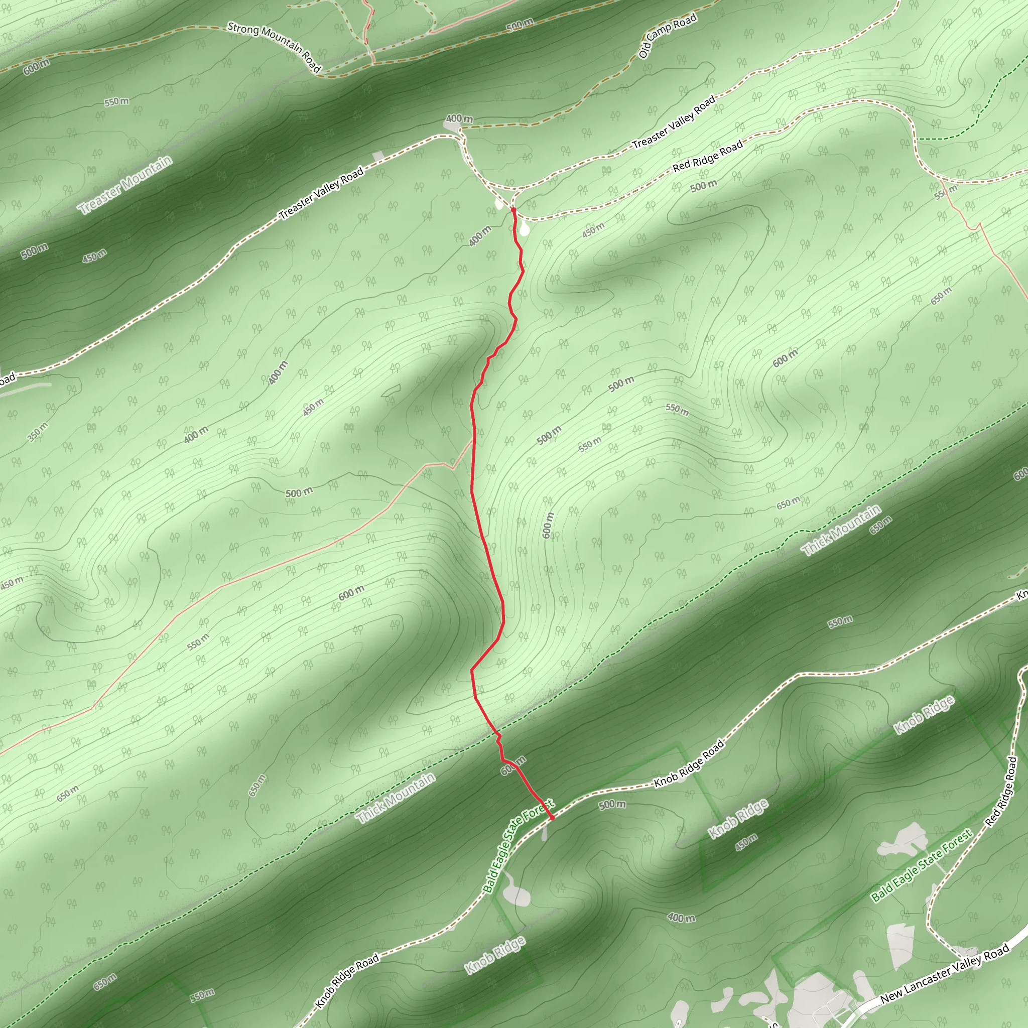 Bear Gap Trail mobile static map