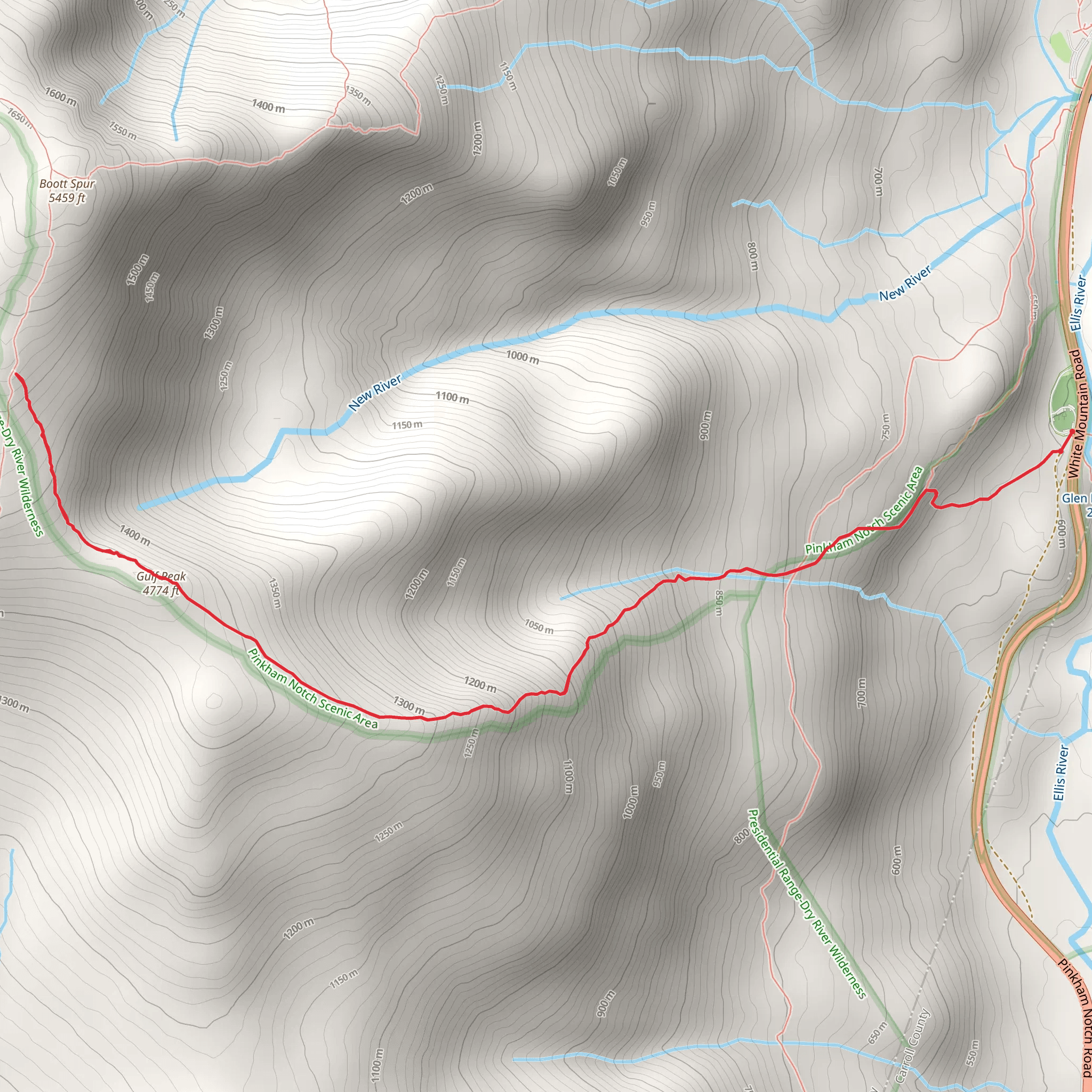 Glen Boulder Trail mobile static map
