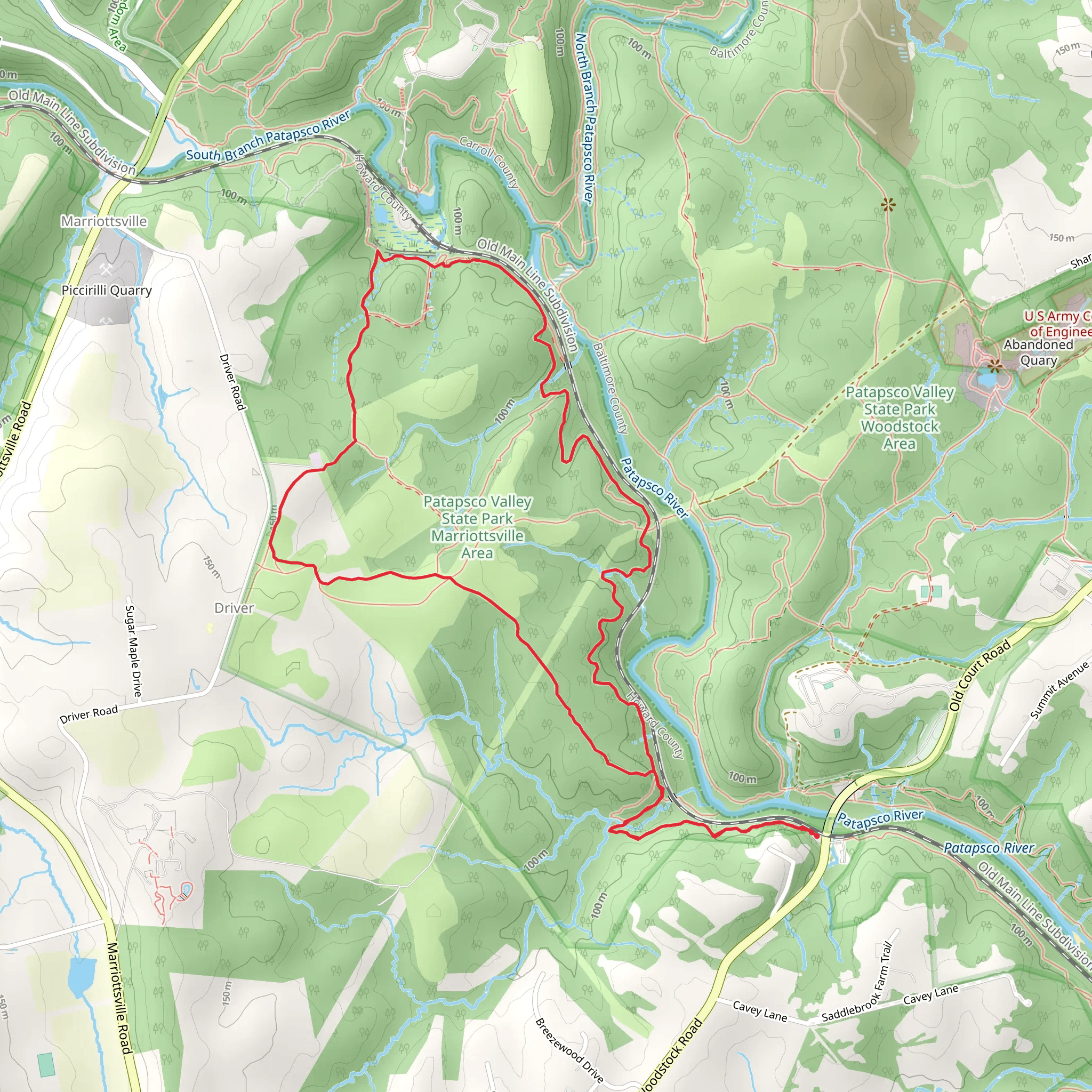Wood Marr Trail, and Woodstrock Loop mobile static map