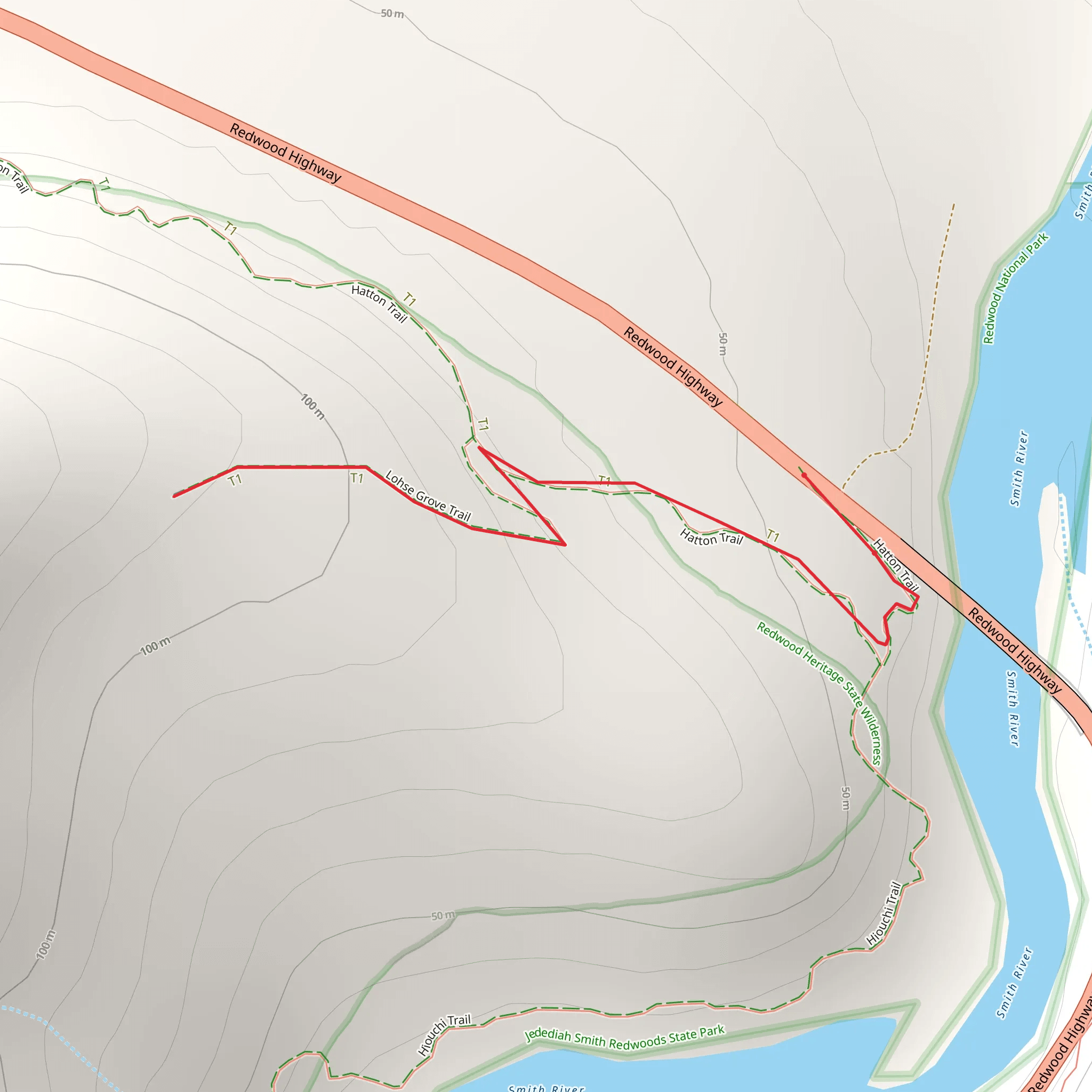 Lohse Grove Trail via Hatton Trail mobile static map