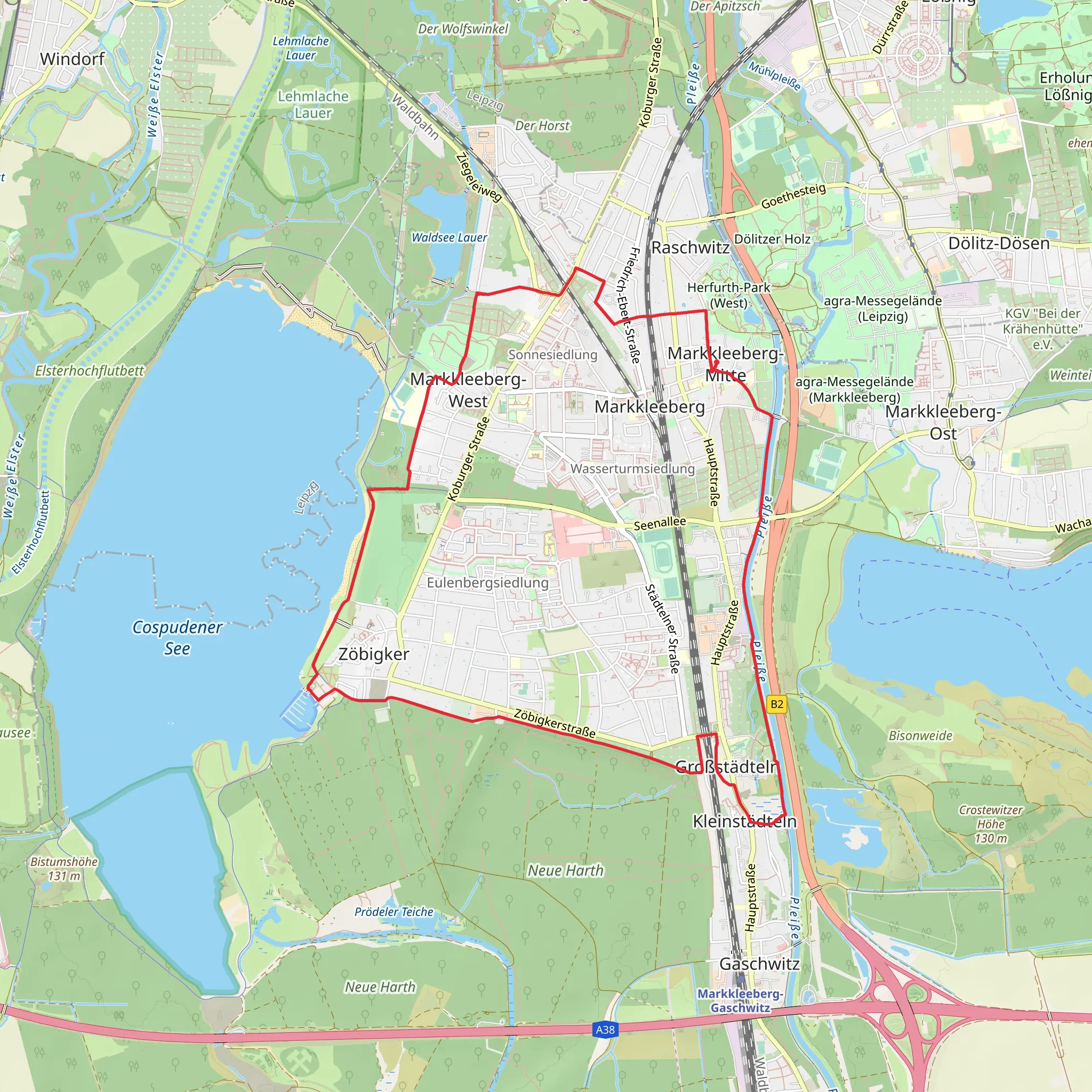 Pleiße Loop via Lutherweg Sachsen mobile static map