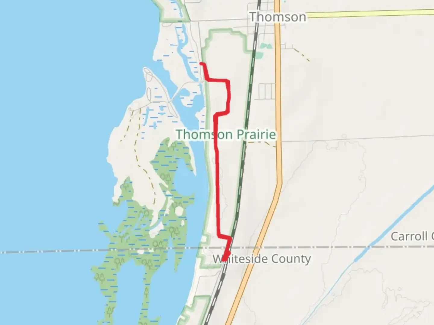 An image depicting the trail Thomas Sand Prairie Trail and its surrounding area.