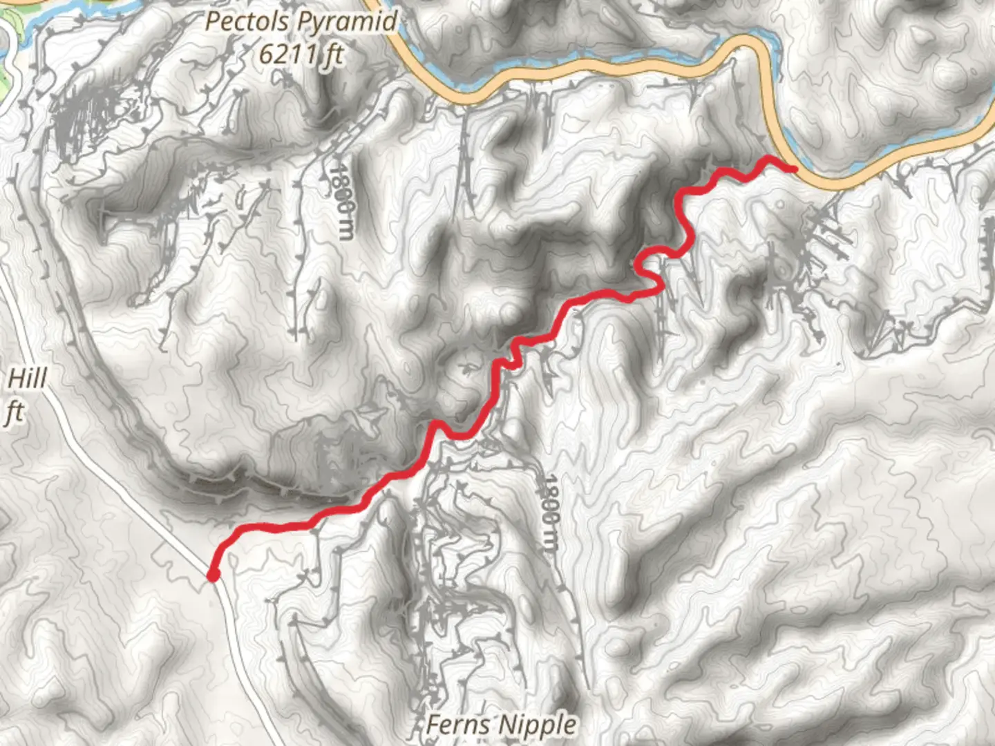 An image depicting the trail Grand Wash Trail Out and Back and its surrounding area.