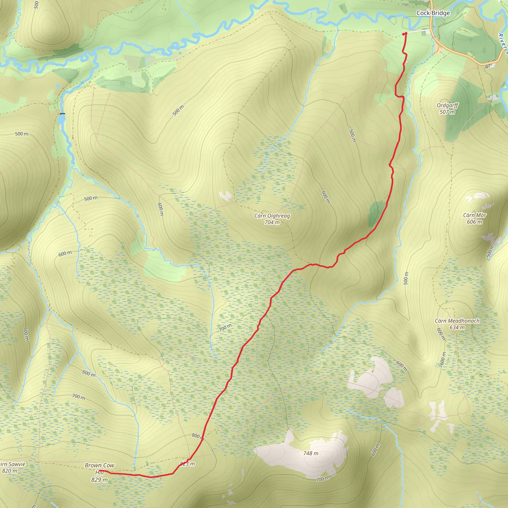 Brown Cow Hill mobile static map