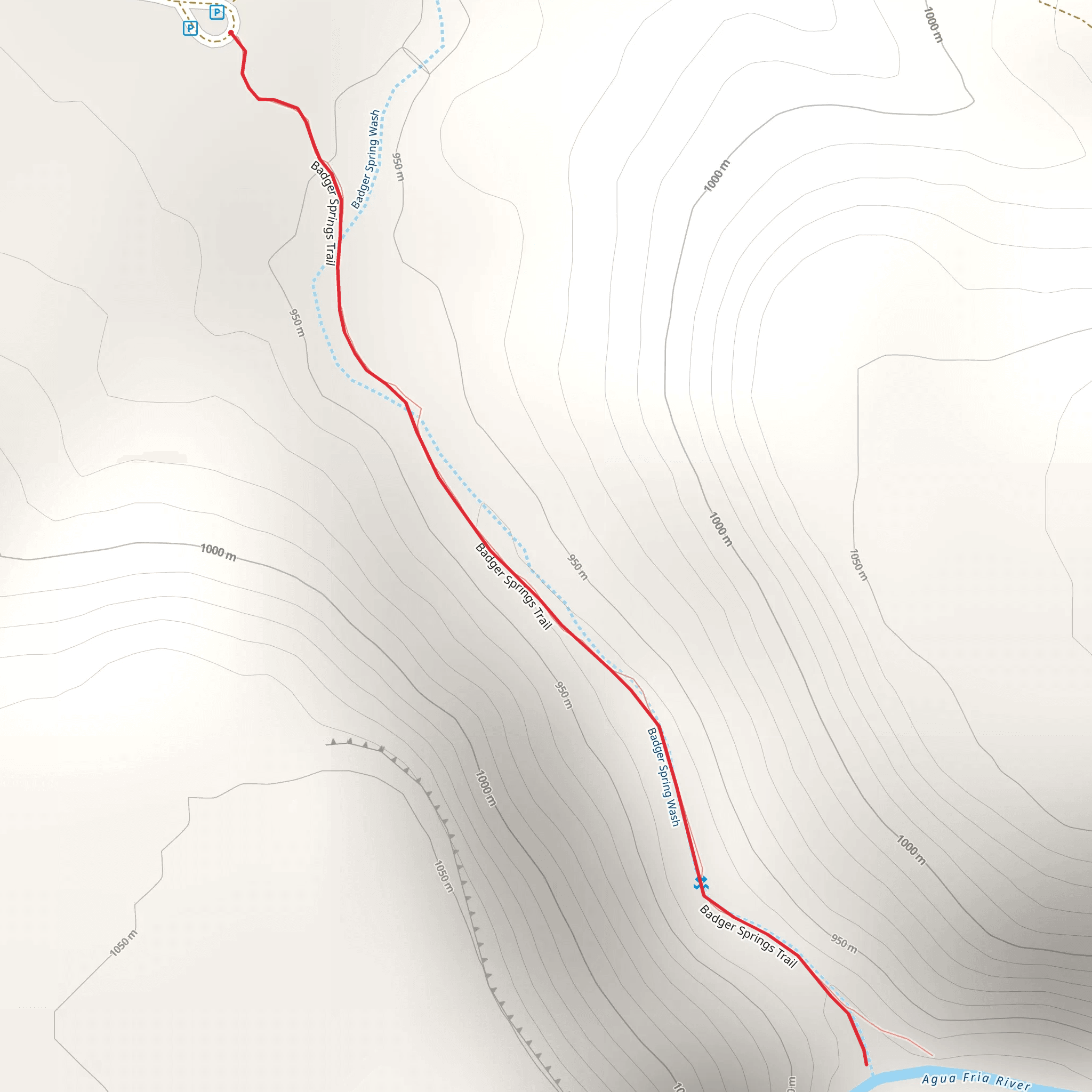 Badger Spring Wash Trail mobile static map