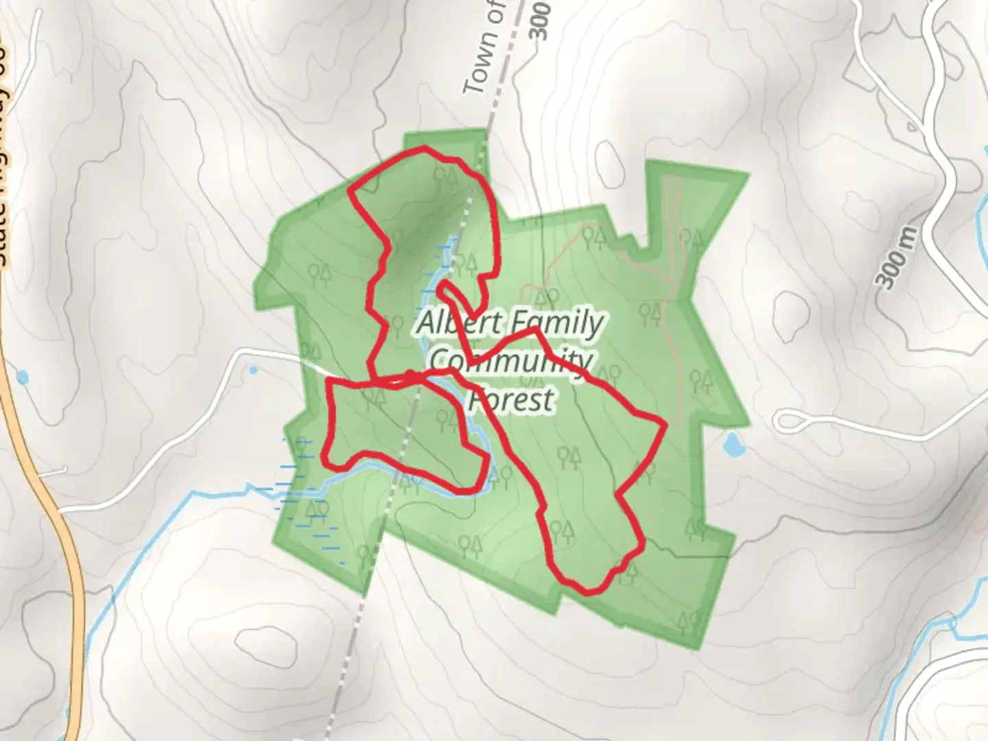 An image depicting the trail Hayes Road Loop and its surrounding area.