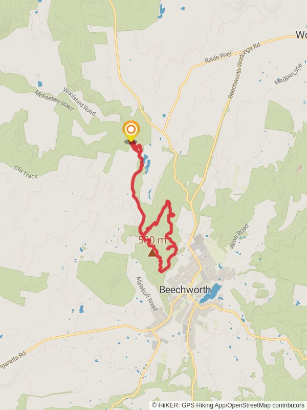 Cascades and Woolshed Falls Trail mobile static map