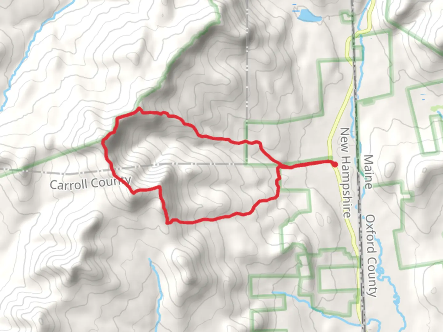 An image depicting the trail North Baldface and South Baldface Loop Trail and its surrounding area.