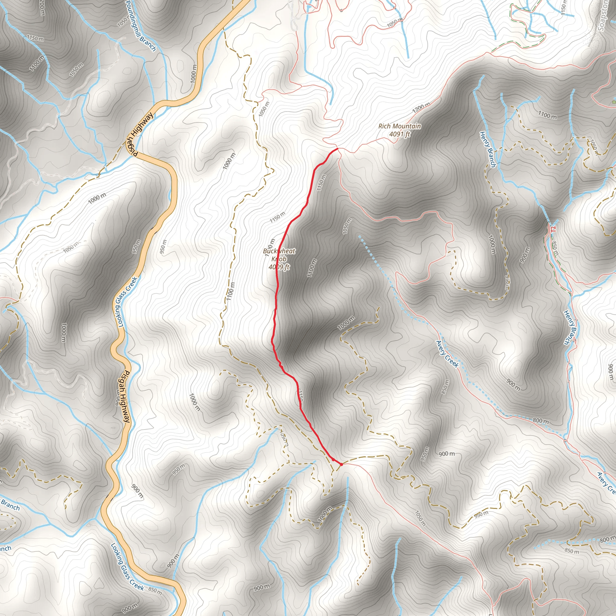 Buckwheat Knob Trail mobile static map