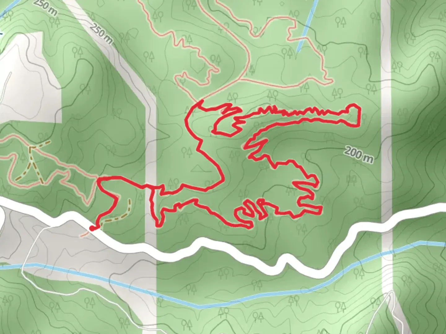An image depicting the trail AndyLand Loop and its surrounding area.