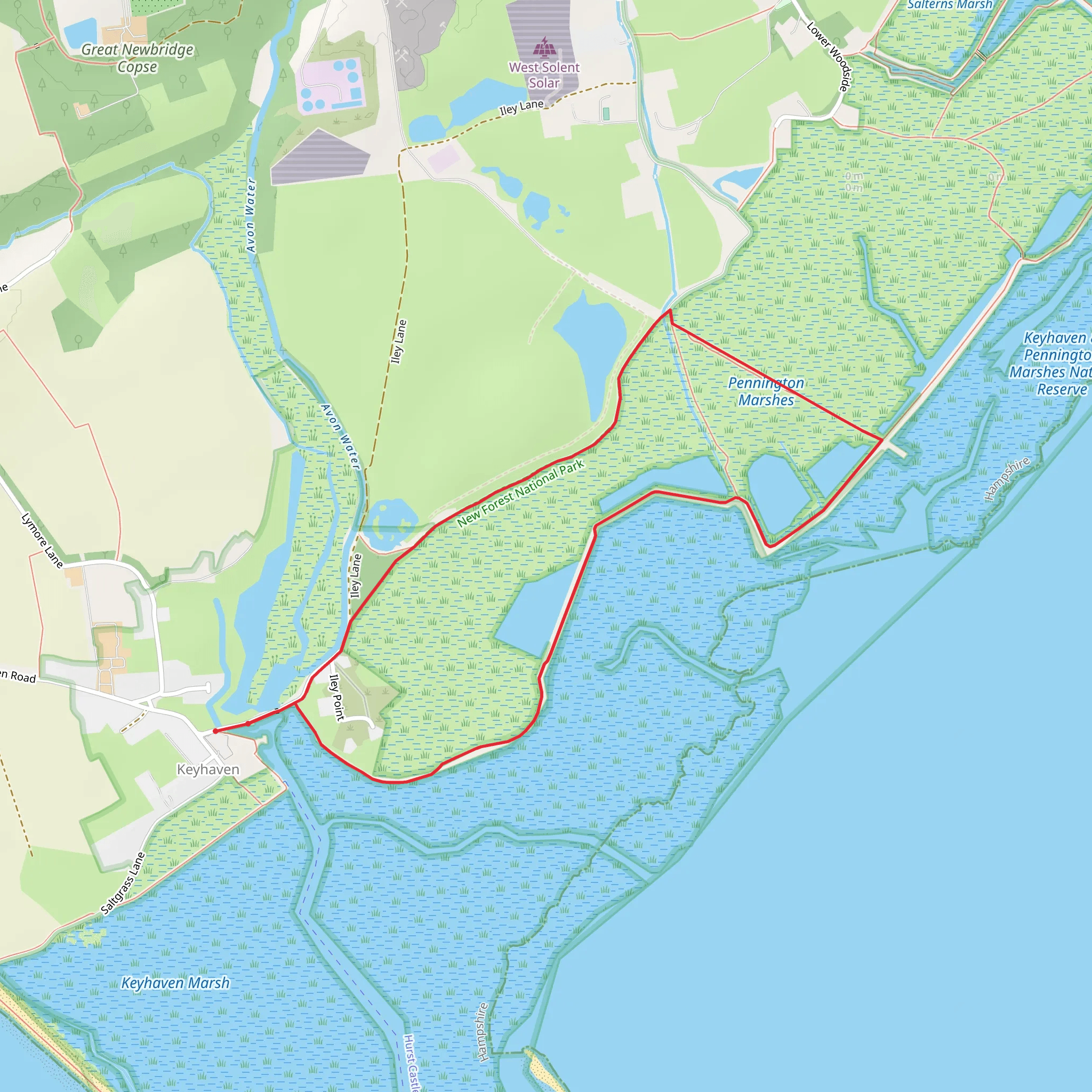 Keyhaven and Hurst Castle mobile static map