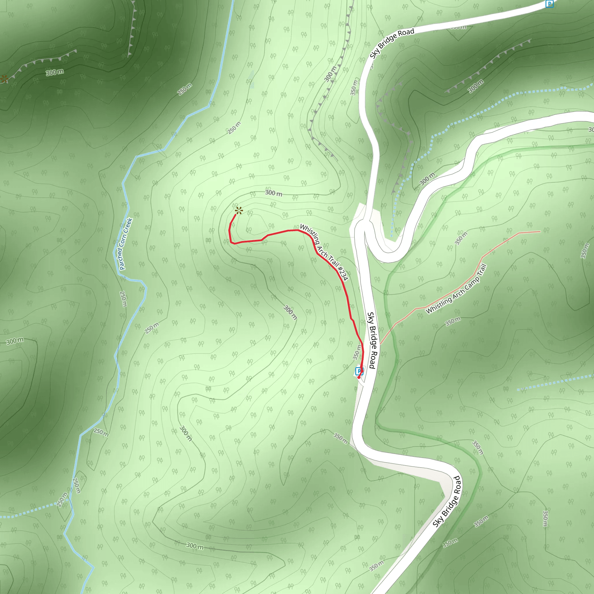 Whistling Arch Trail mobile static map