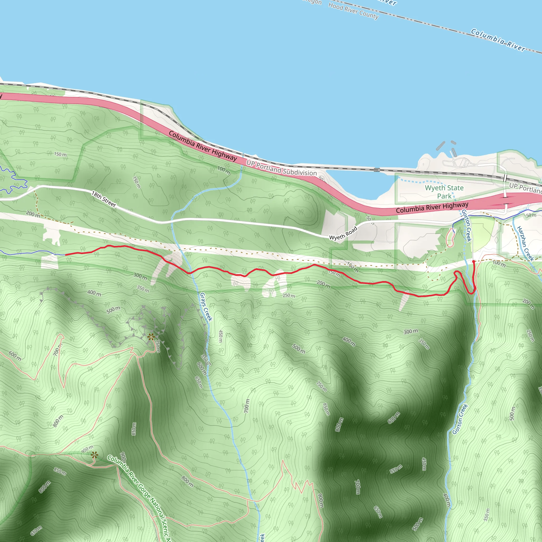 Grays Creek via George Trail mobile static map