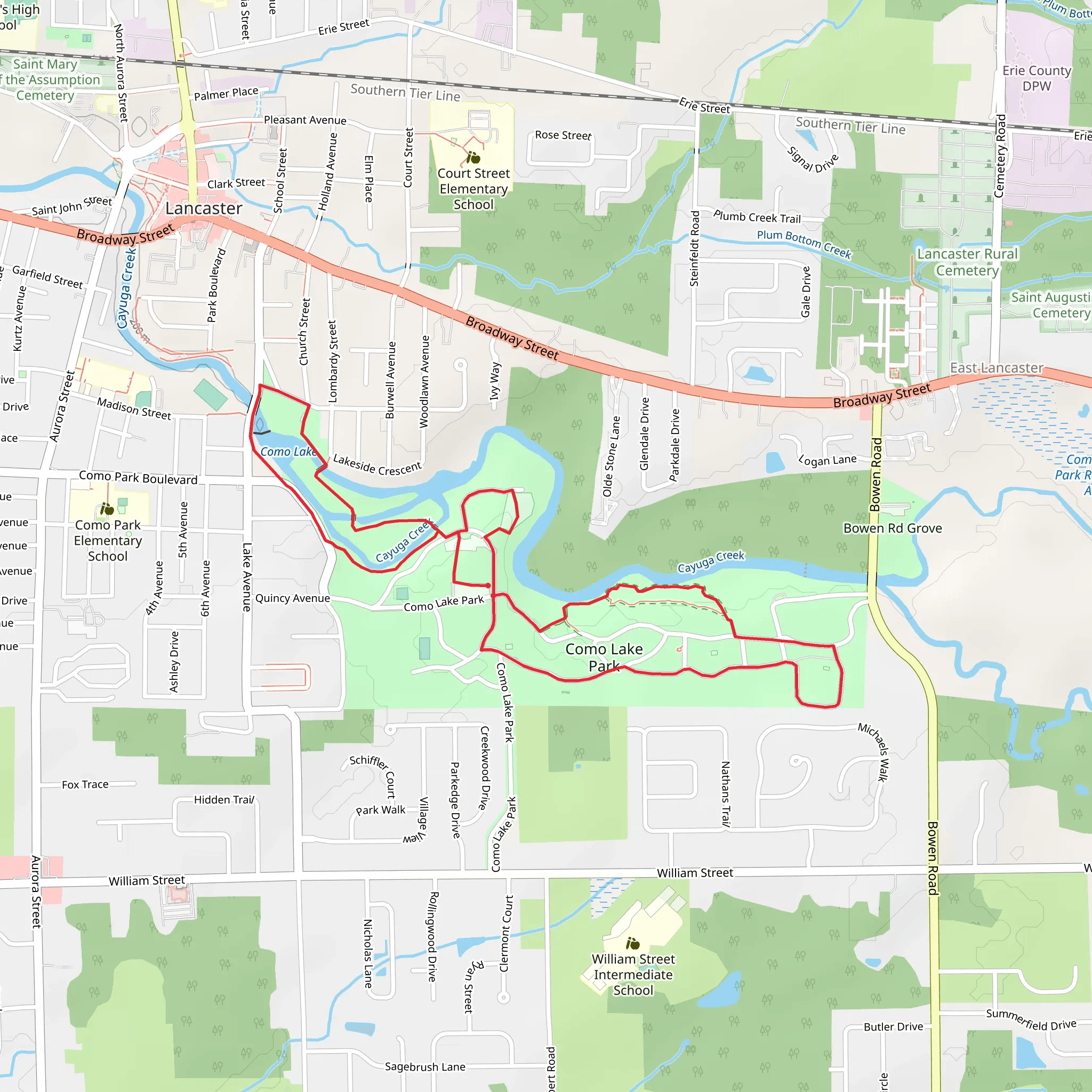 Como Lake Park Loop Trail mobile static map