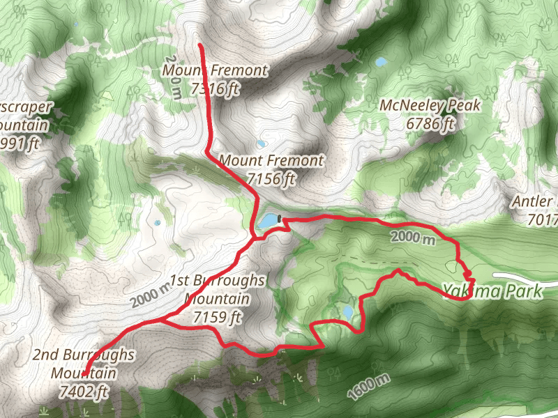 Frozen Lake, Mount Fremont and 2nd Burroughs Mountain Loop