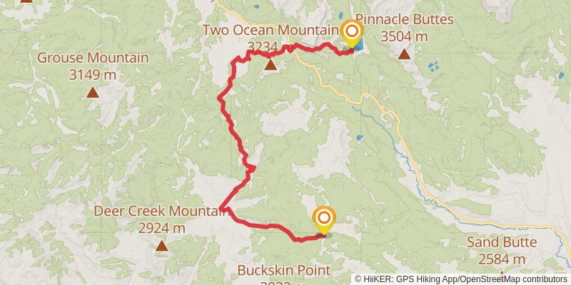 Continental Divide Trail - Wyoming alt 11 Map