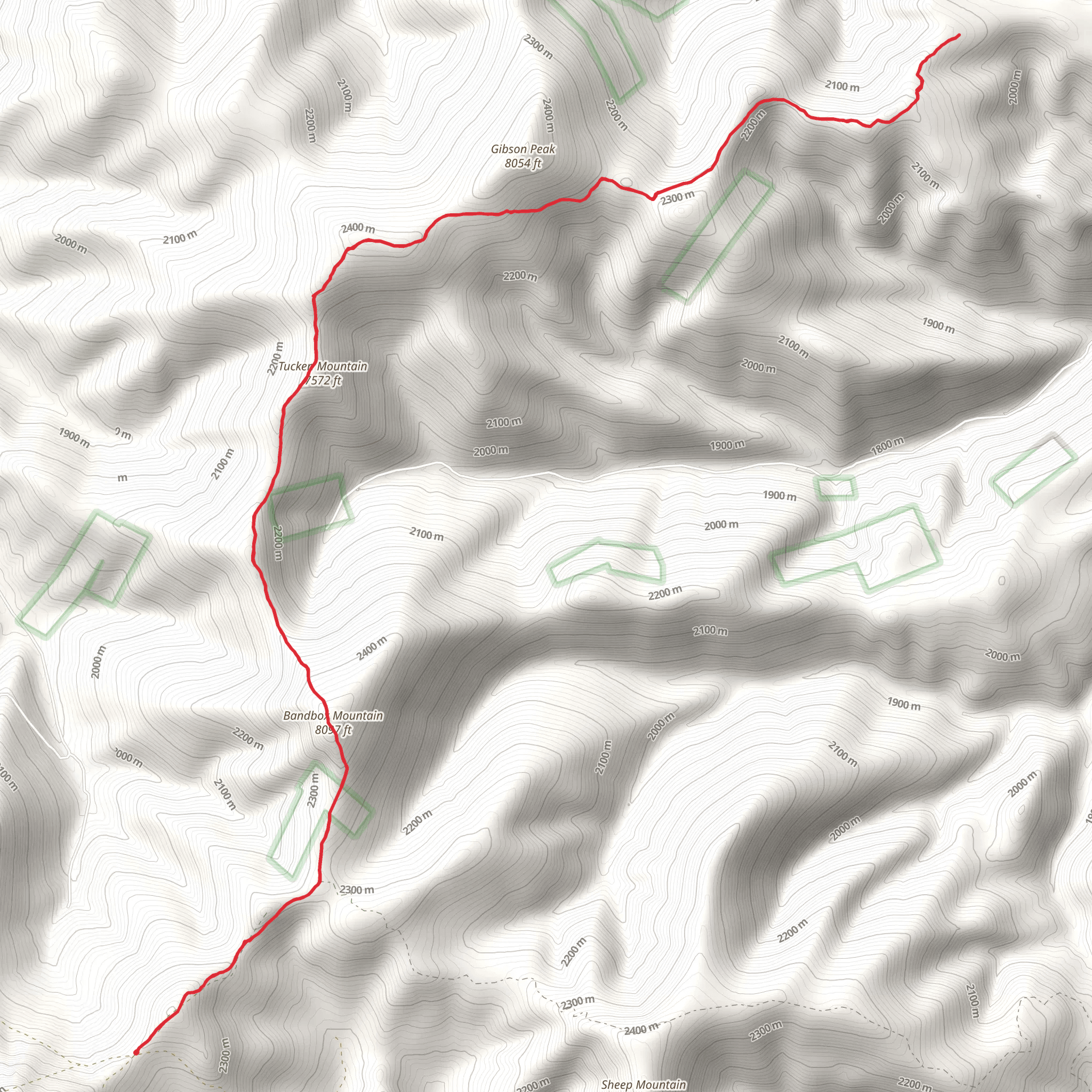 Gibson Peak Trail mobile static map