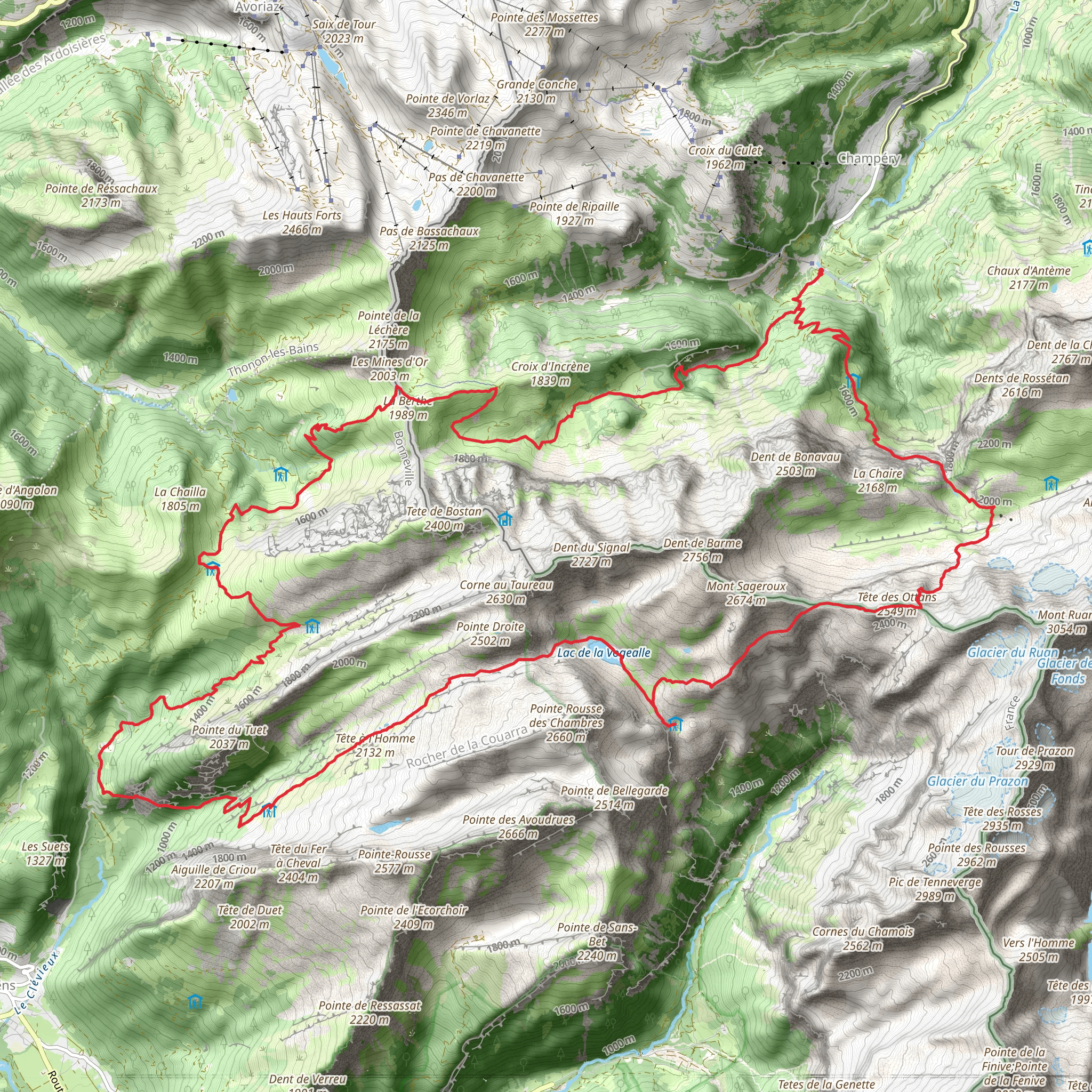 Champéry - Dents Blanches Trail mobile static map