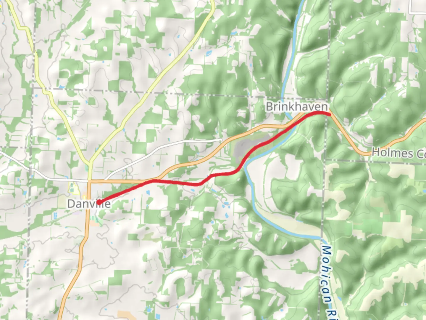 An image depicting the trail Mohican Valley Trail and its surrounding area.