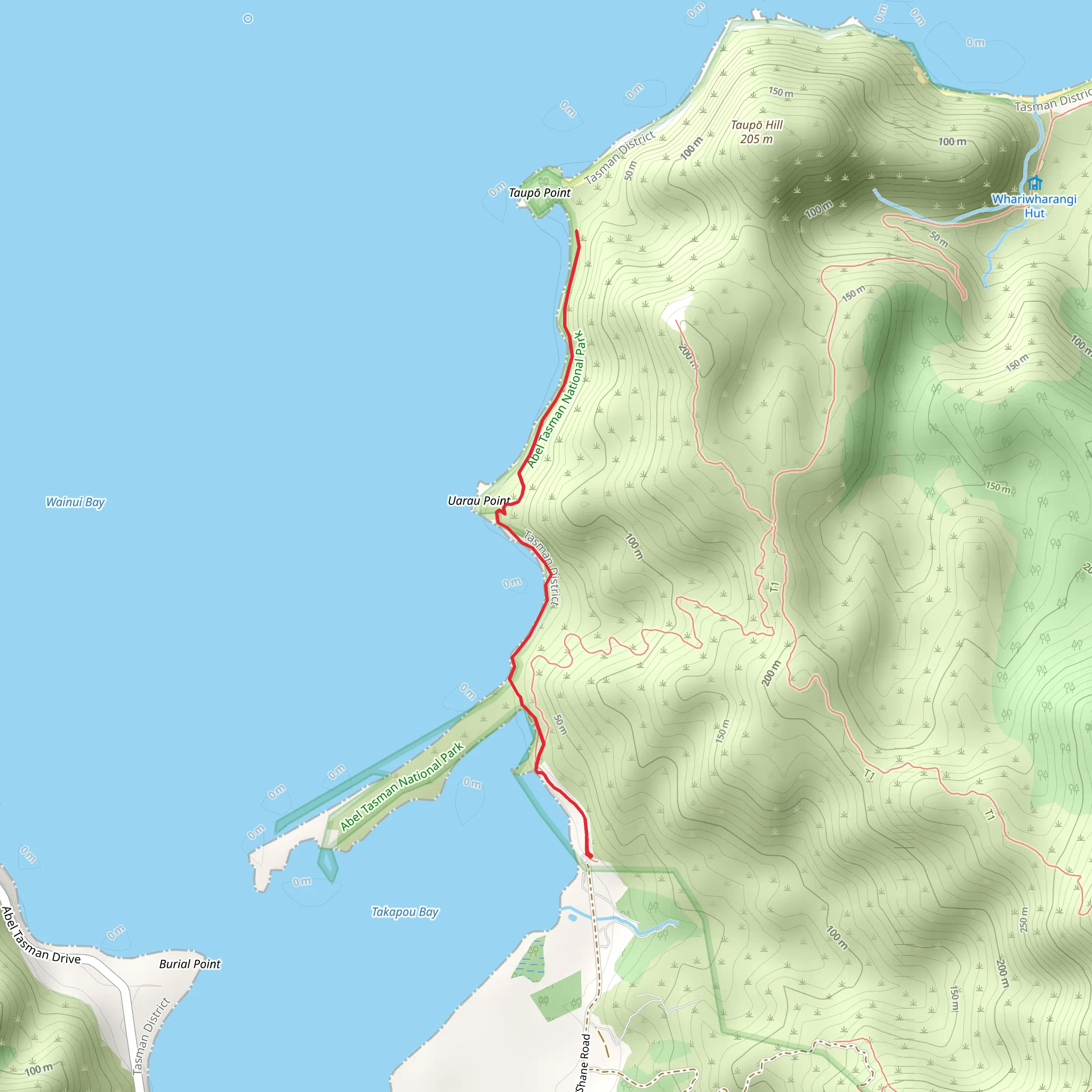 Wainui Bay Taupo Point mobile static map