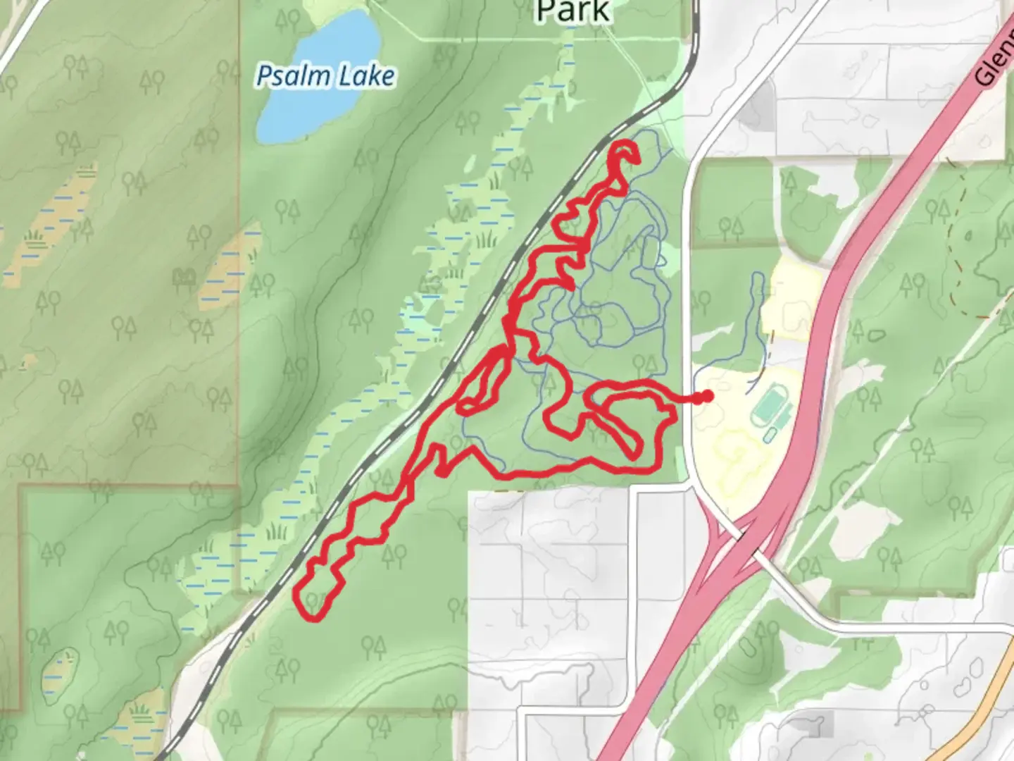 An image depicting the trail Rockhill Yoyos Devils, Bridge and Hill Loop and its surrounding area.