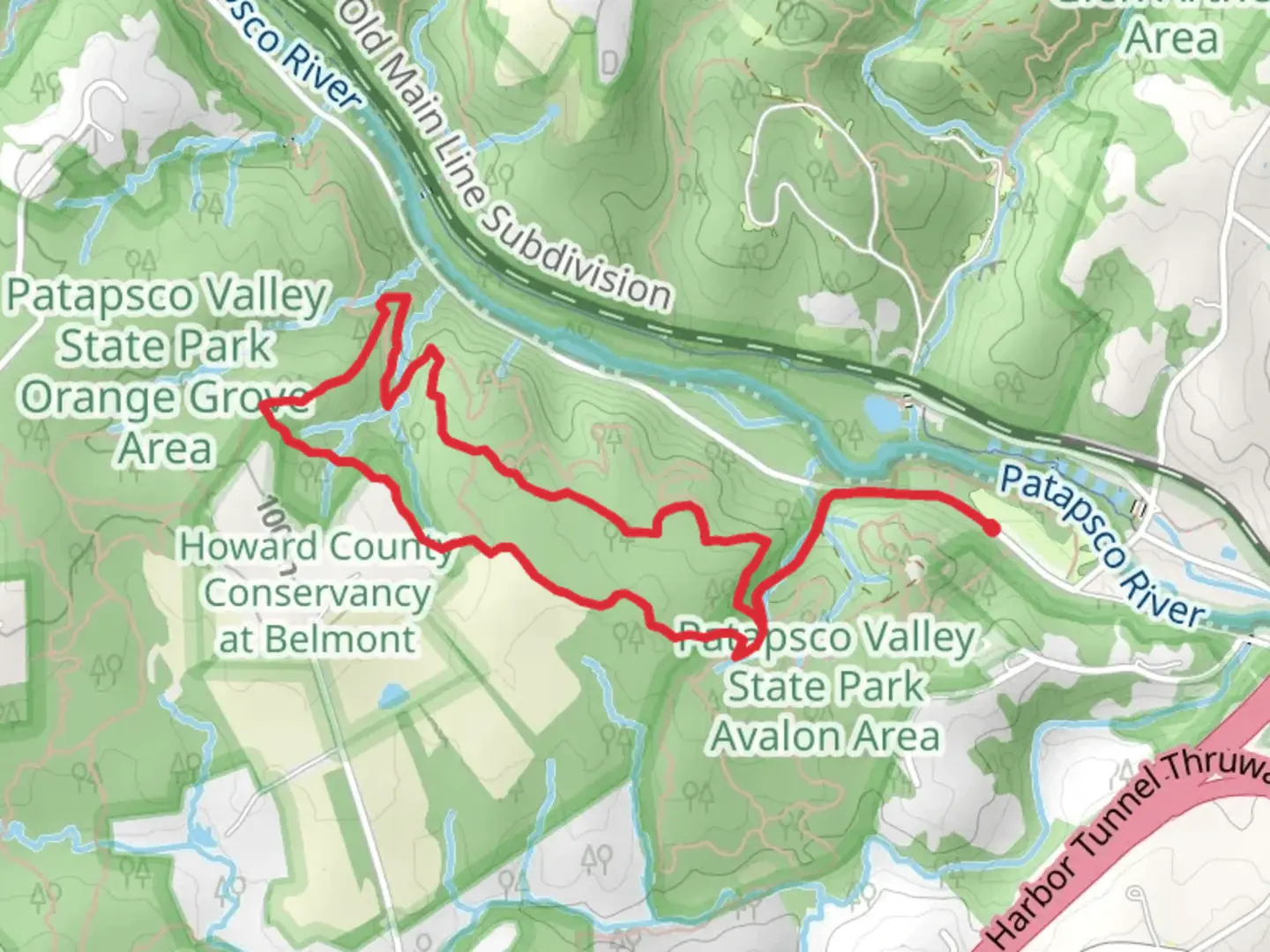 An image depicting the trail Ridge Trail and Morning Choice Trail Loop and its surrounding area.