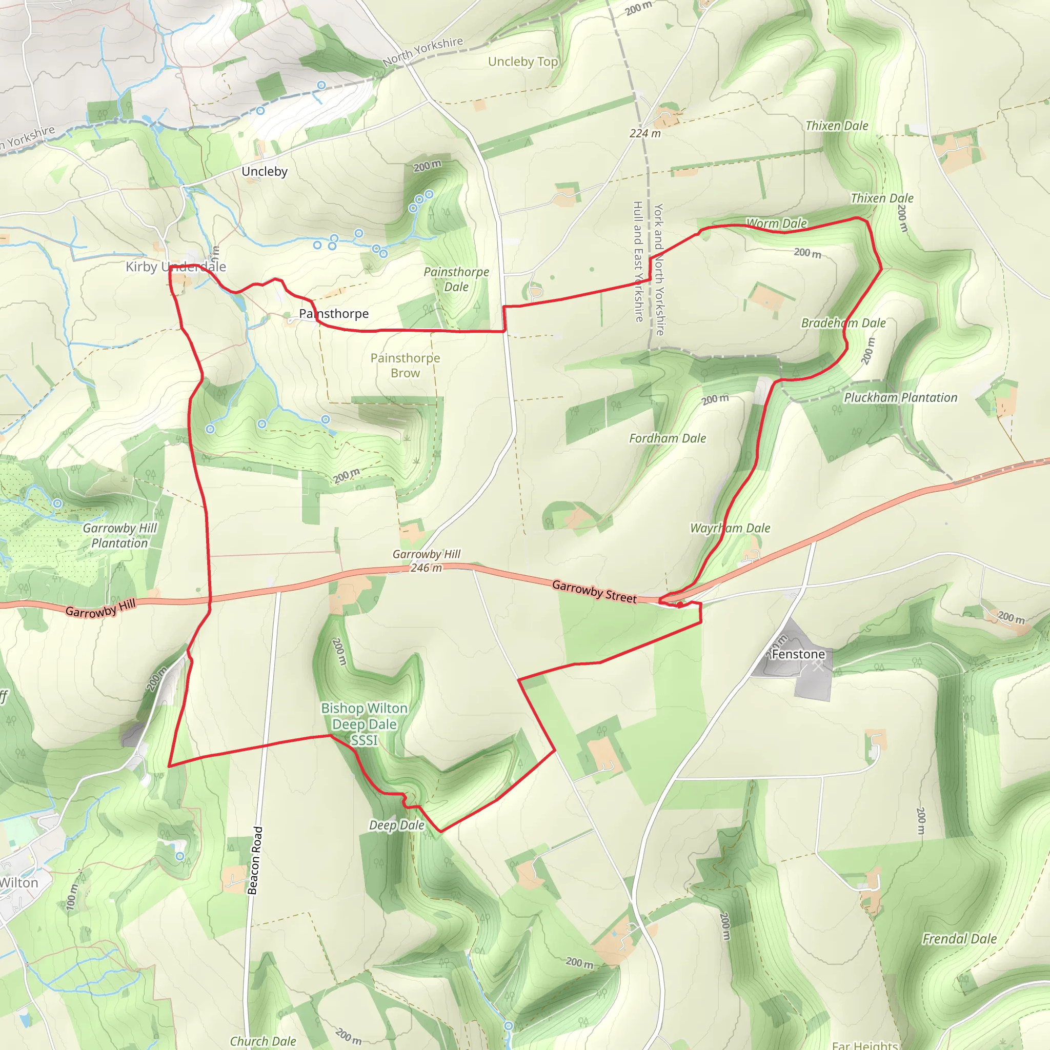 Wayrham Dale, Bradeham Dale, Worm Dale and Deep Dale Loop mobile static map